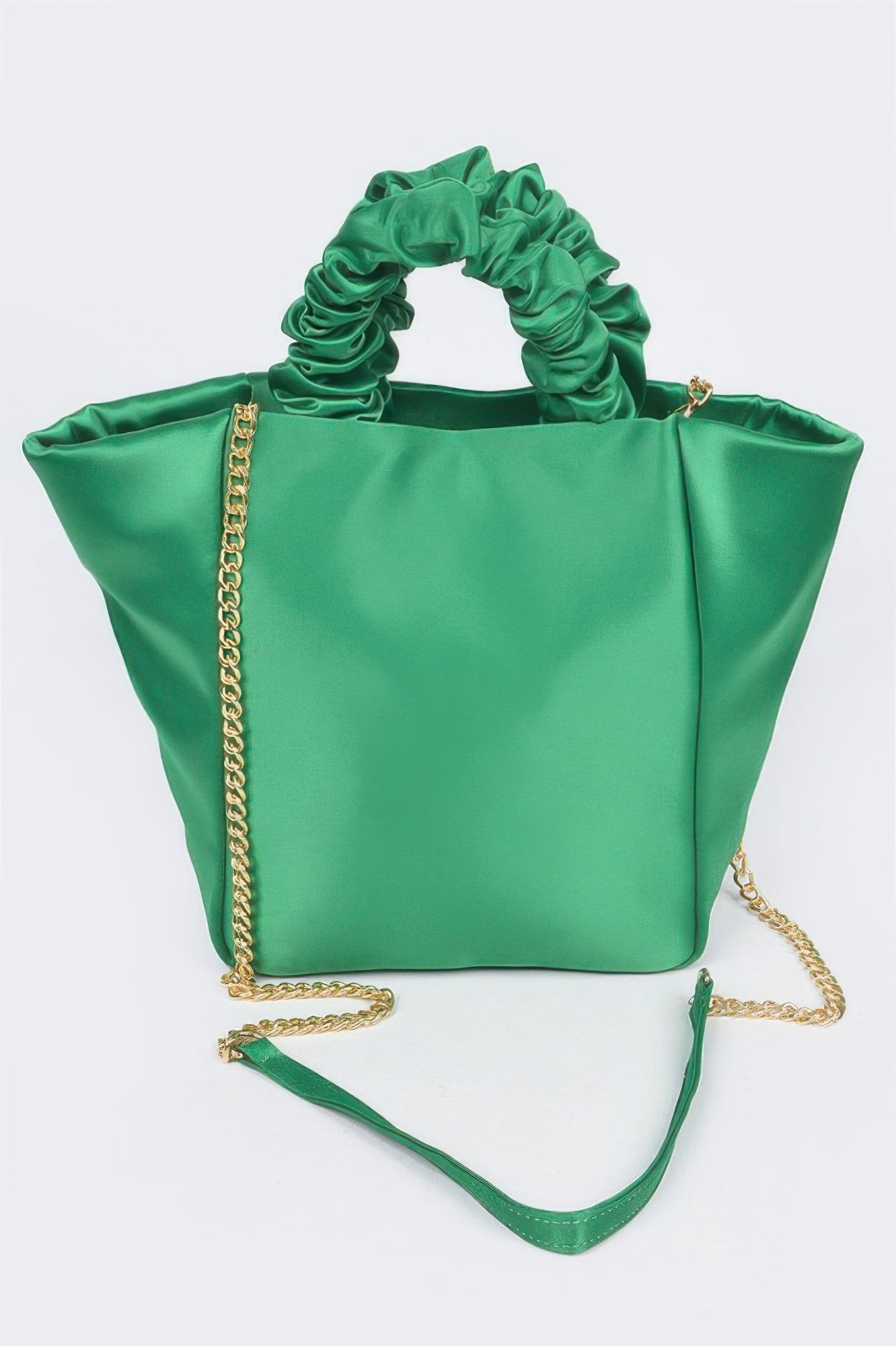 Satin Tote Bag W/chain - Tigbul's Variety Fashion Shop