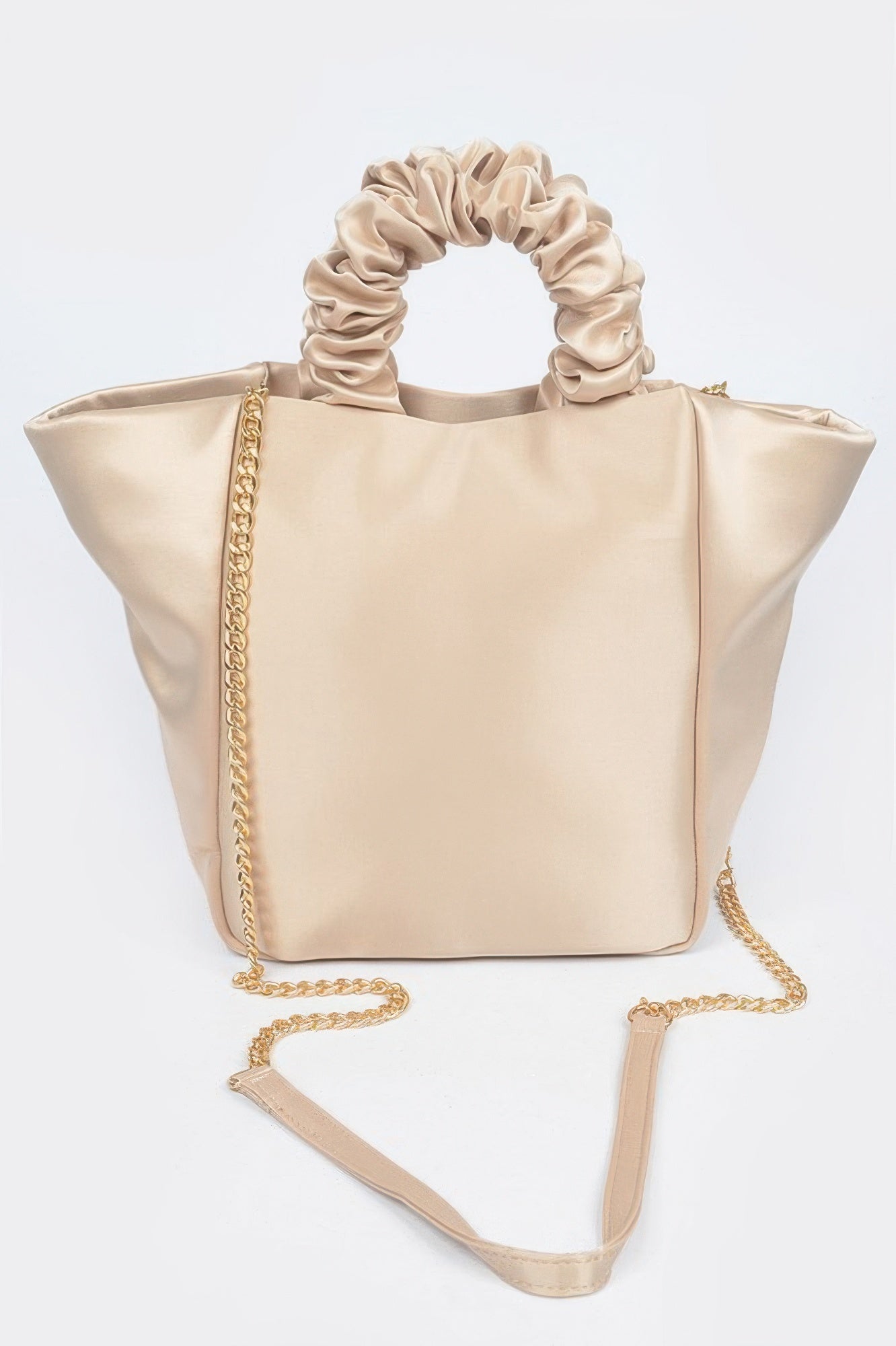 Satin Tote Bag W/chain - Tigbul's Variety Fashion Shop