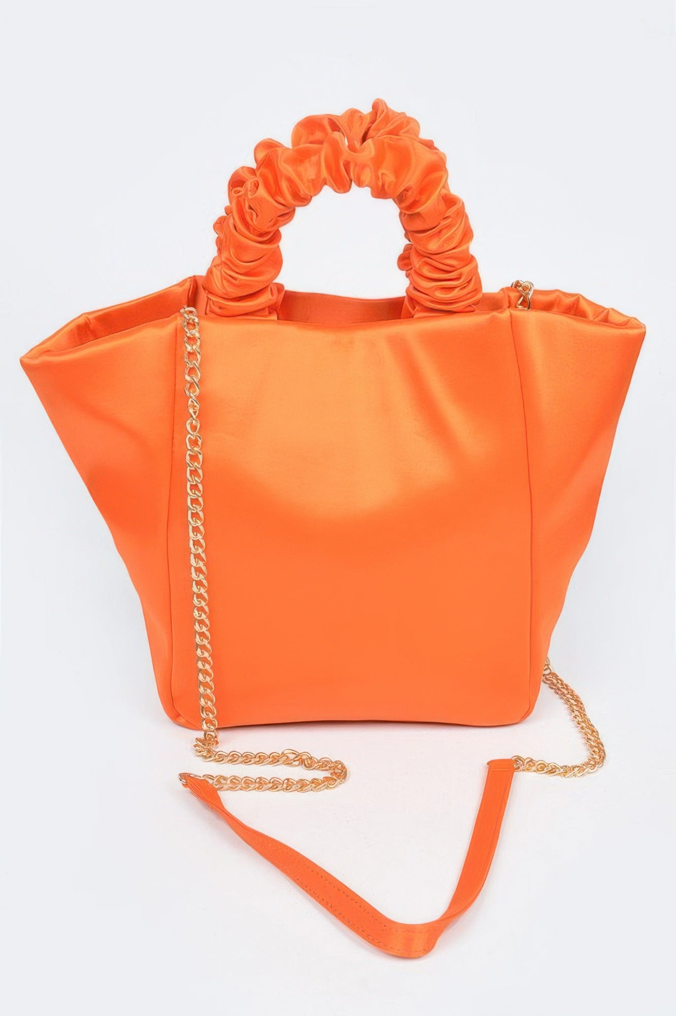 Satin Tote Bag W/chain - Tigbul's Variety Fashion Shop
