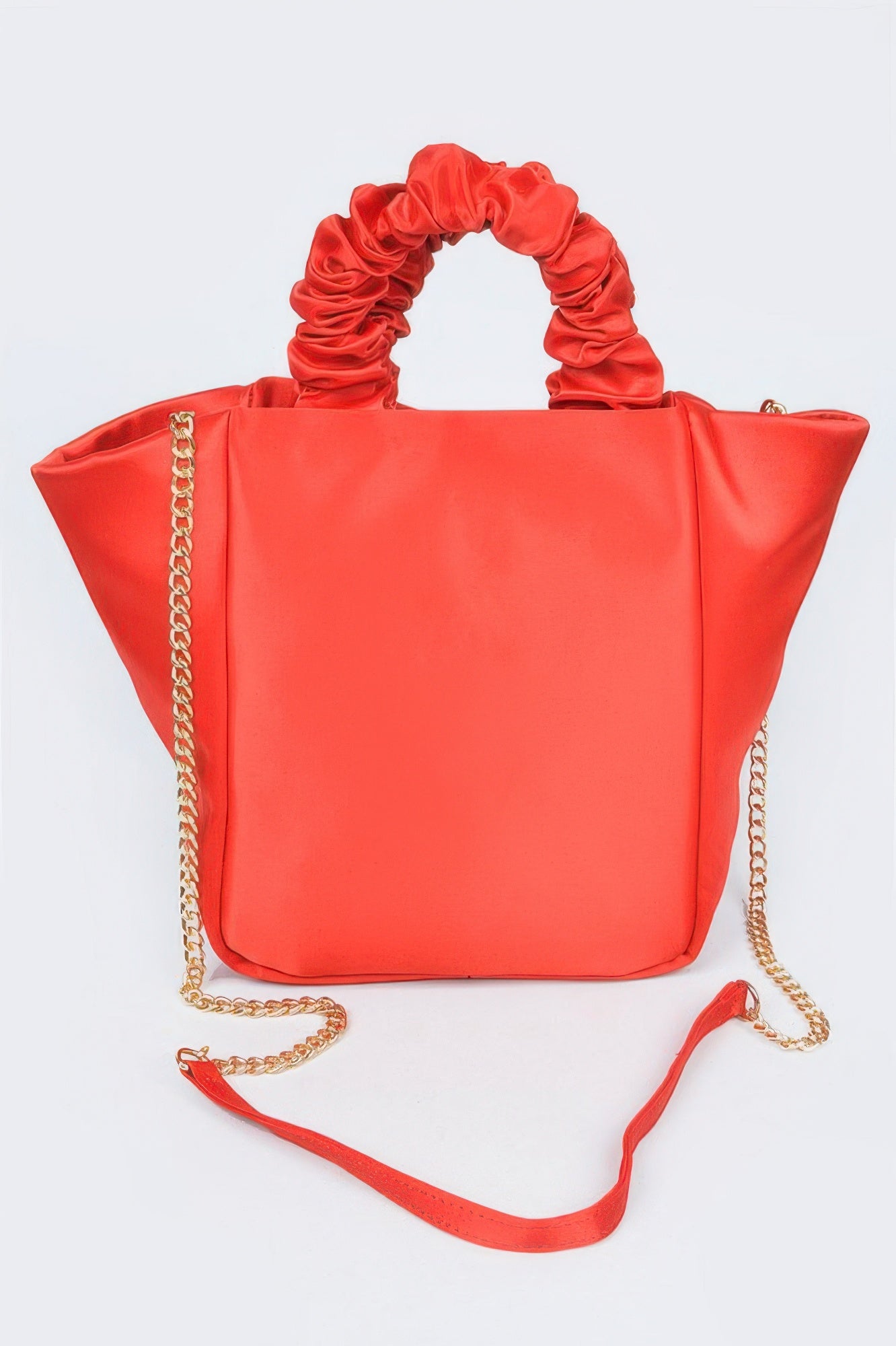 Satin Tote Bag W/chain - Tigbul's Variety Fashion Shop