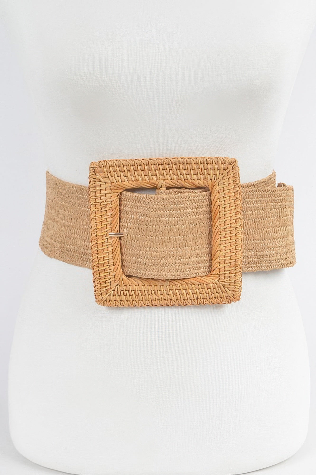 Oversized Bamboo Buckle Waist Elastic Belt - Tigbul's Variety Fashion Shop