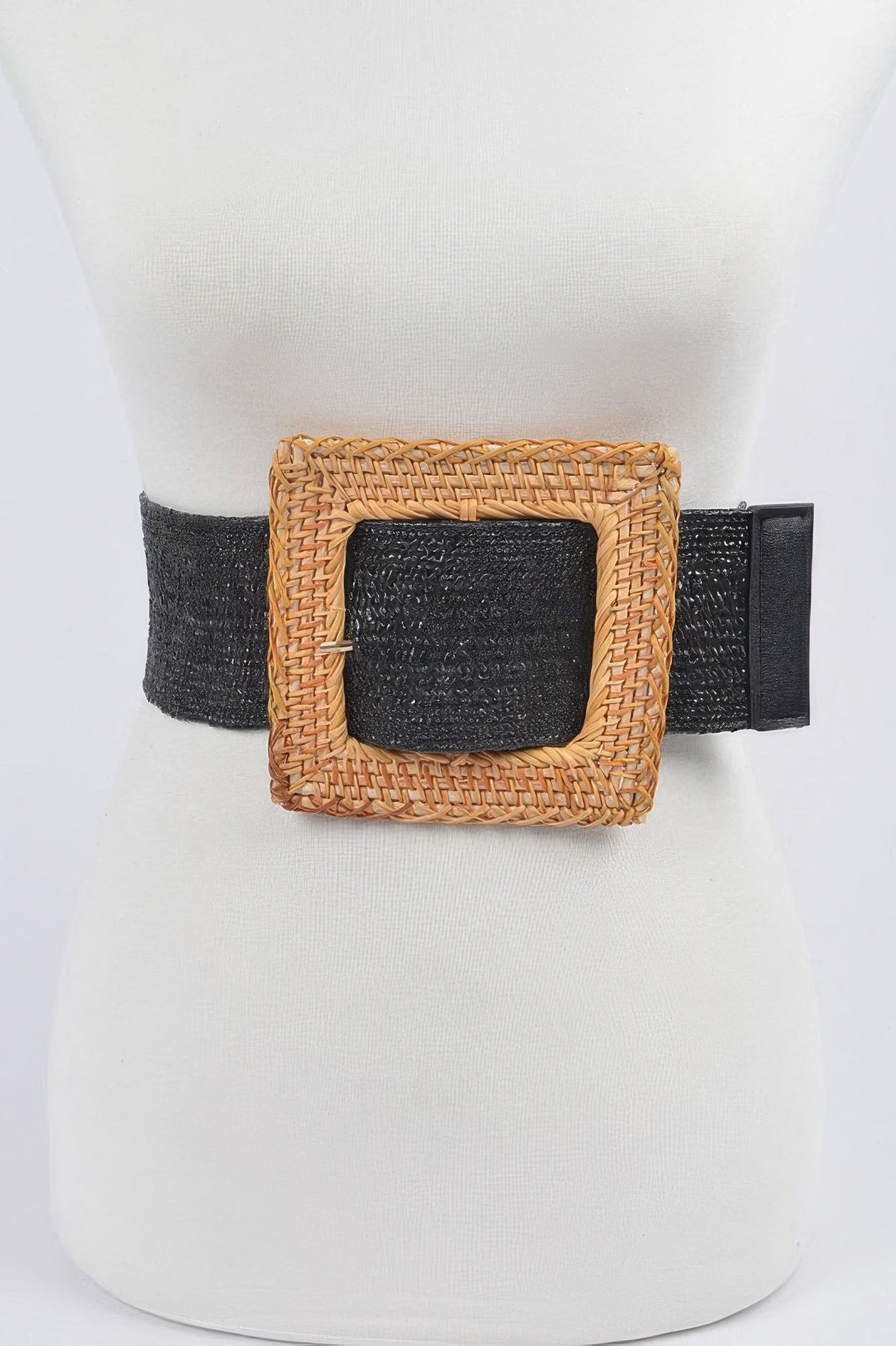 Oversized Bamboo Buckle Waist Elastic Belt - Tigbul's Variety Fashion Shop