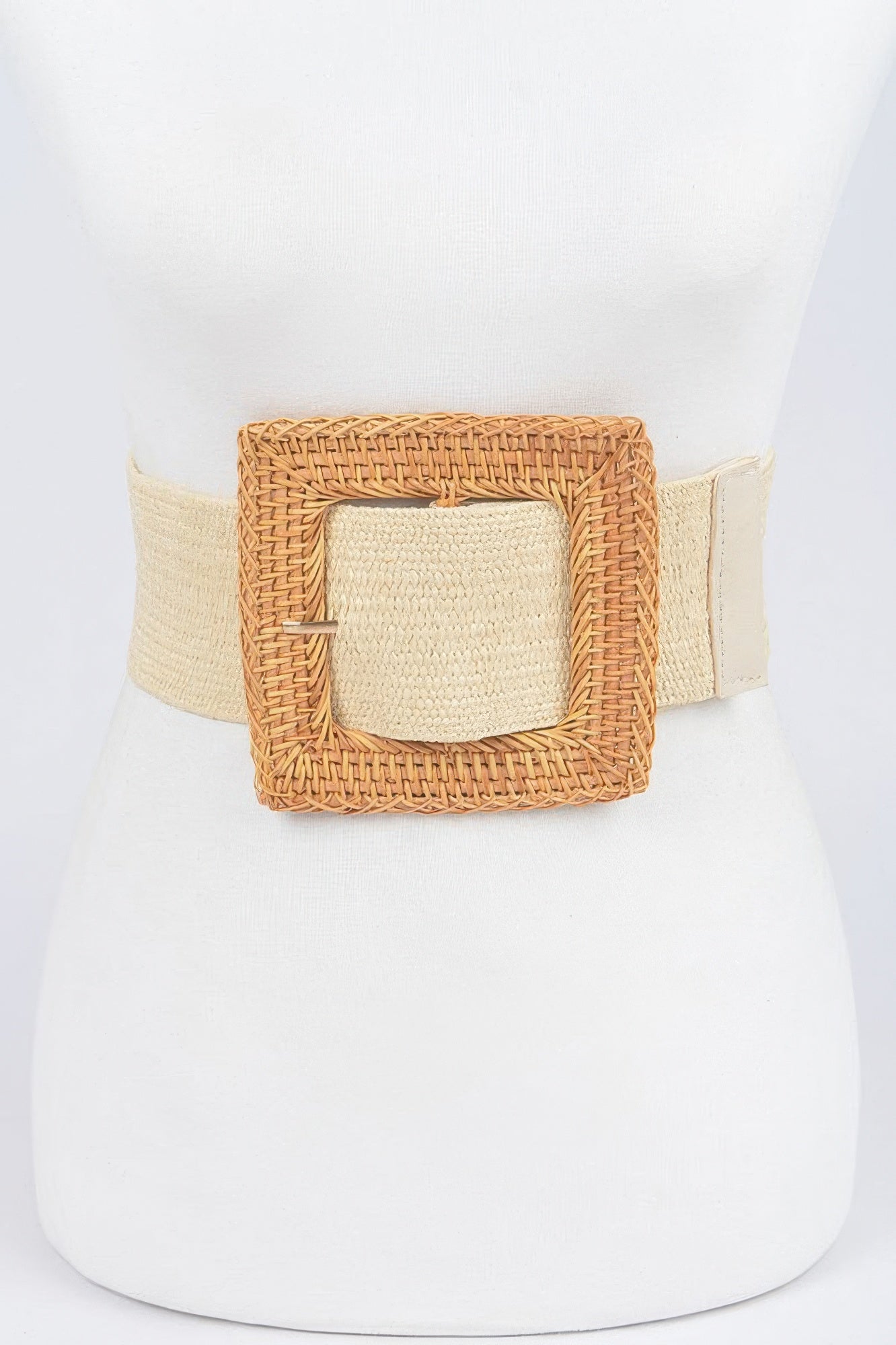 Oversized Bamboo Buckle Waist Elastic Belt - Tigbul's Variety Fashion Shop