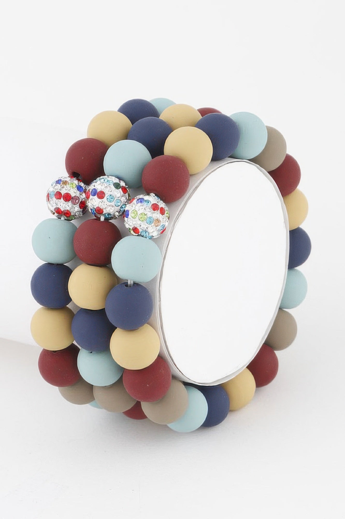 Glitter Clay Bead Bracelet mit mehrfarbigen Perlen und gemusterten Glitzerkugeln