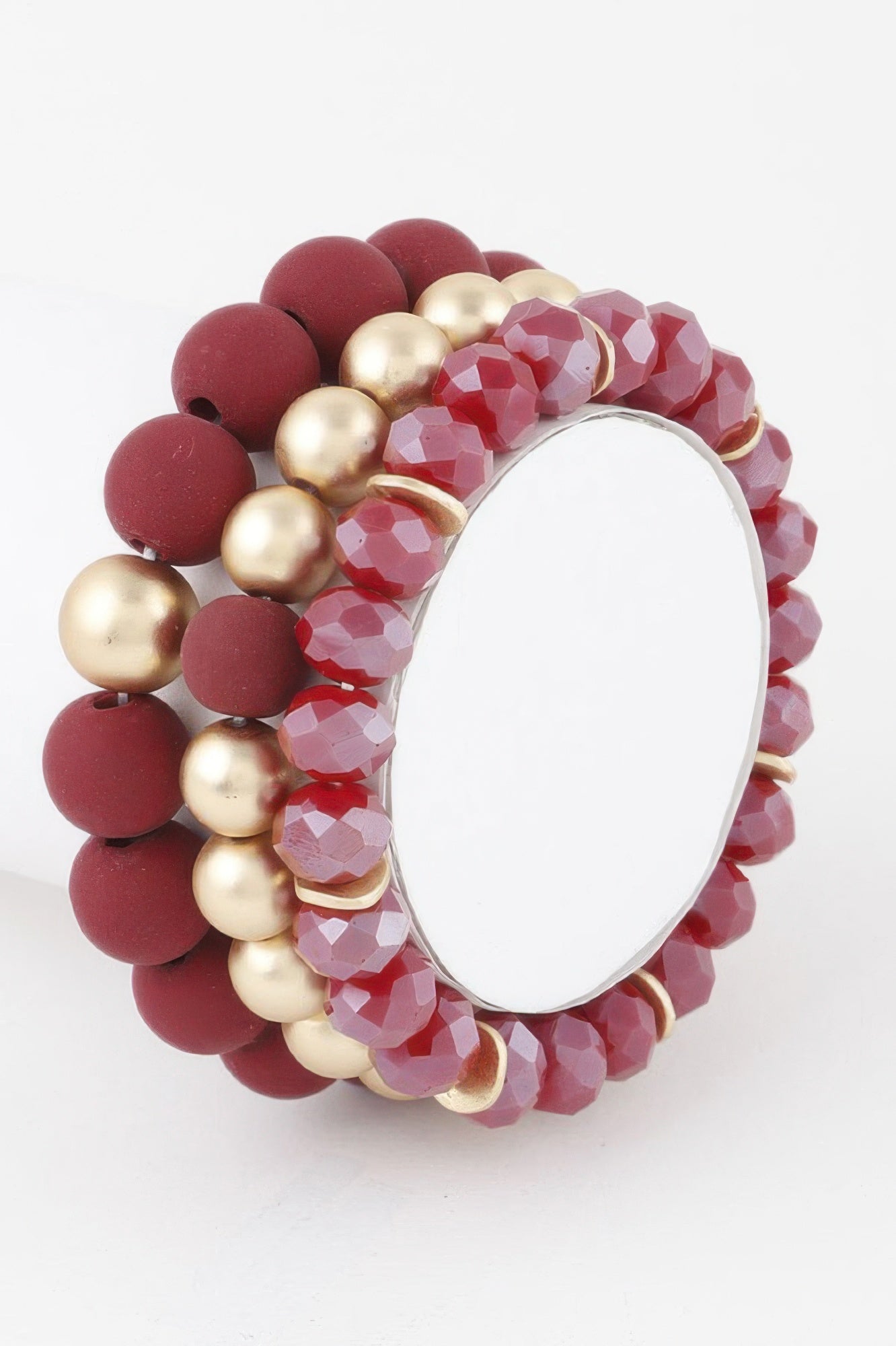 Two Toned Crystal Bead Bracelet - Tigbul's Variety Fashion Shop