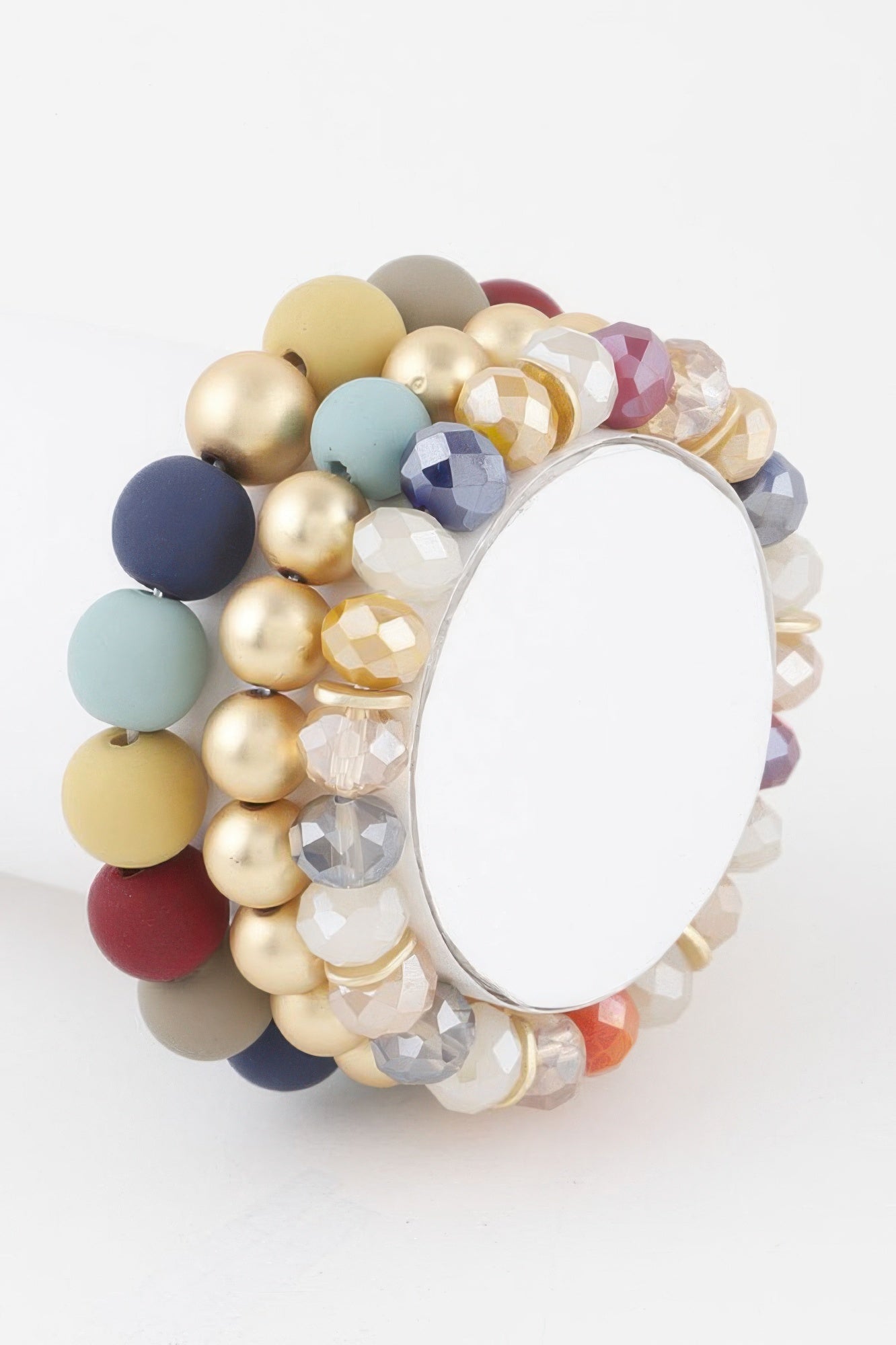 Two Toned Crystal Bead Bracelet - Tigbul's Variety Fashion Shop
