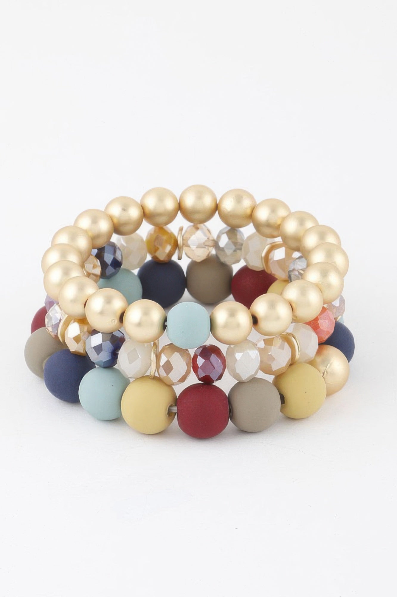 Two Toned Crystal Bead Bracelet - Tigbul's Variety Fashion Shop