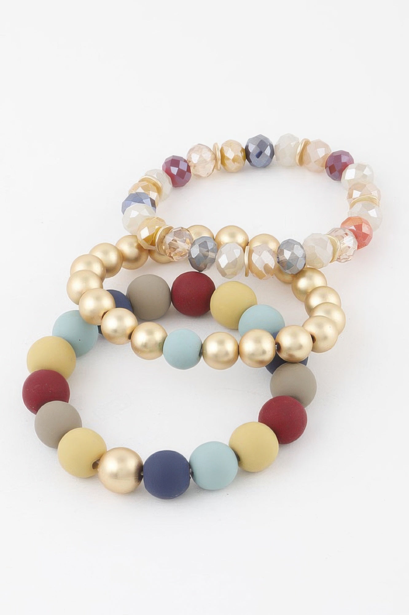 Two Toned Crystal Bead Bracelet - Tigbul's Variety Fashion Shop