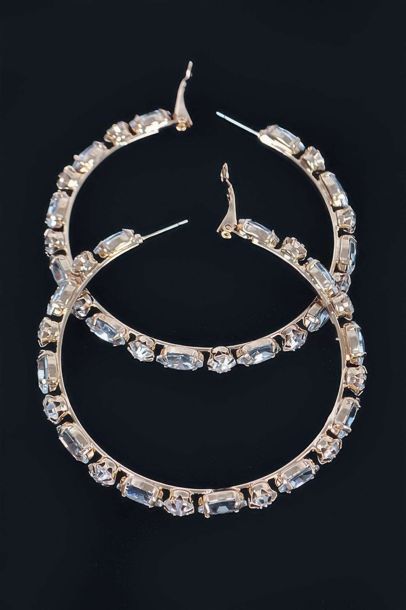 Multi Rhinestone Hoop Earring - Tigbul's Variety Fashion Shop