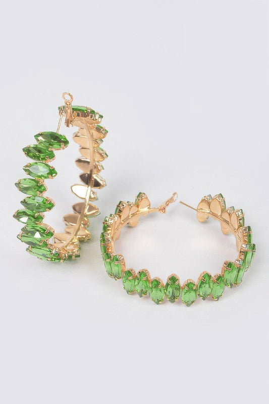 Rhinestone Hoop Earrings 2.5" | Tigbuls Variety Fashion Shop