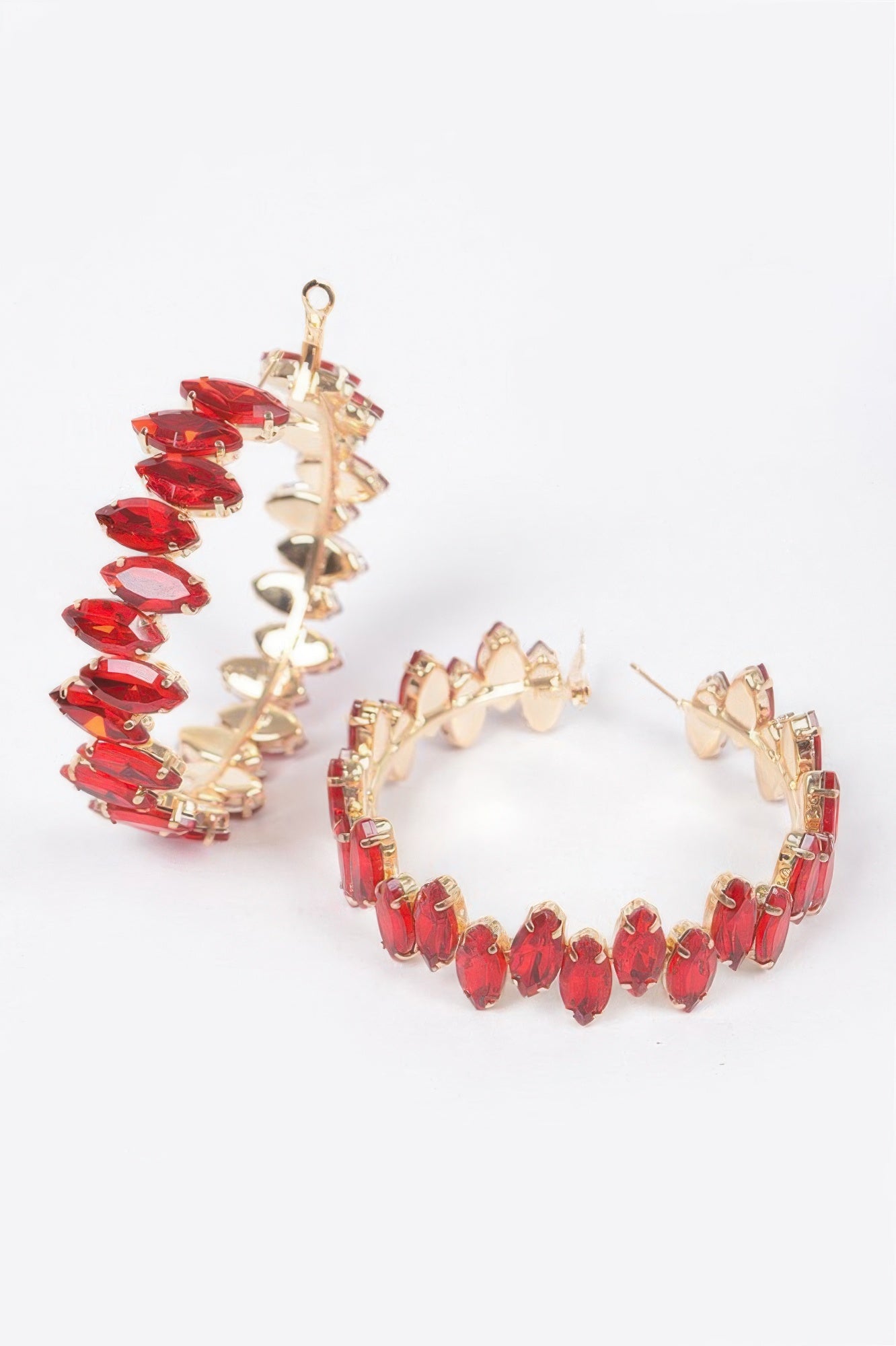 Rhinestone Hoop Earrings 2.5" - Tigbul's Variety Fashion Shop