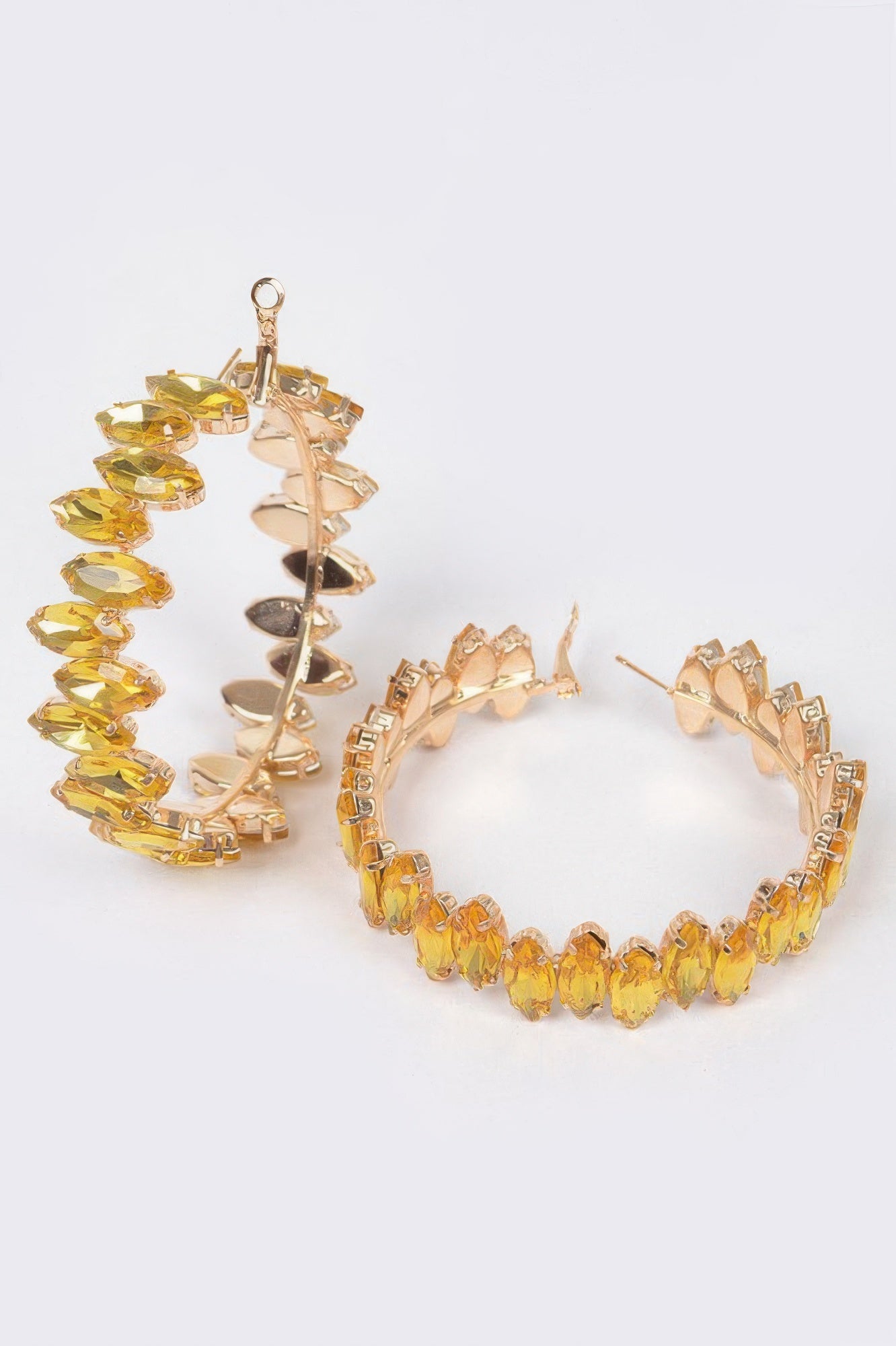 Rhinestone Hoop Earrings 2.5" - Tigbul's Variety Fashion Shop