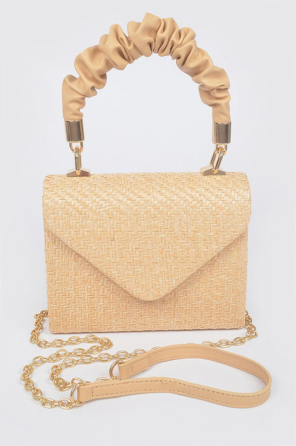 Faux Straw Top Handle Flap Bag - Tigbul's Variety Fashion Shop