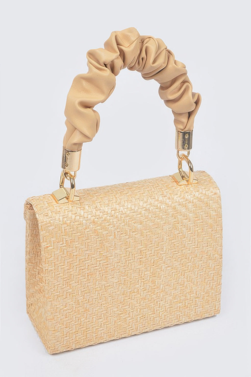 Faux Straw Top Handle Flap Bag - Tigbul's Variety Fashion Shop