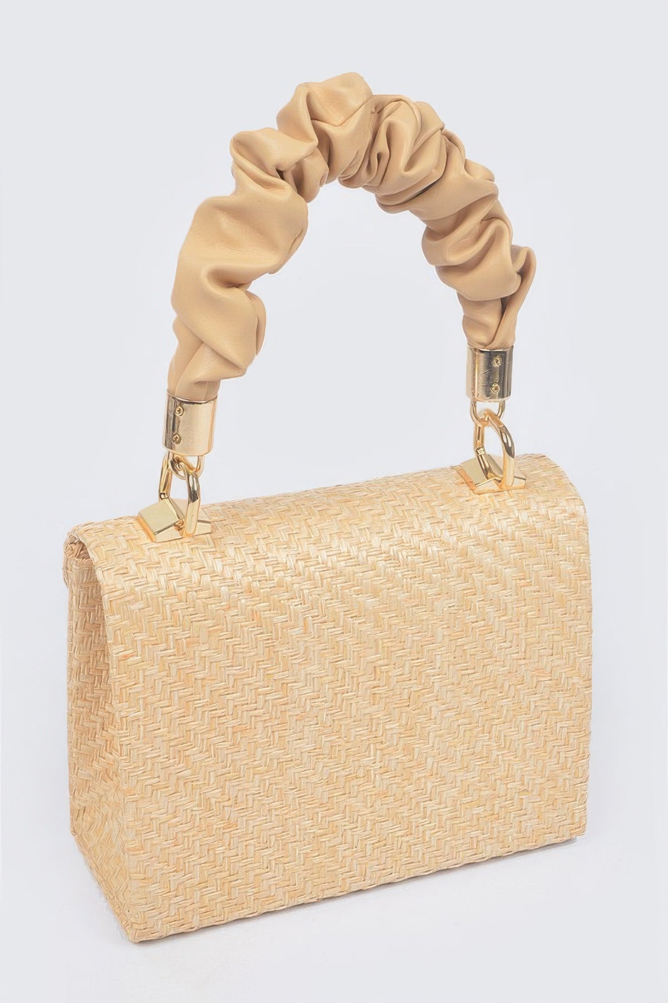 Faux Straw Top Handle Flap Bag - Tigbul's Variety Fashion Shop