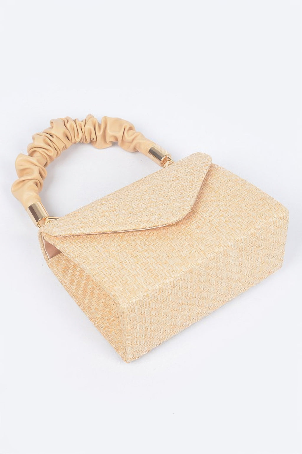Faux Straw Top Handle Flap Bag - Tigbul's Variety Fashion Shop