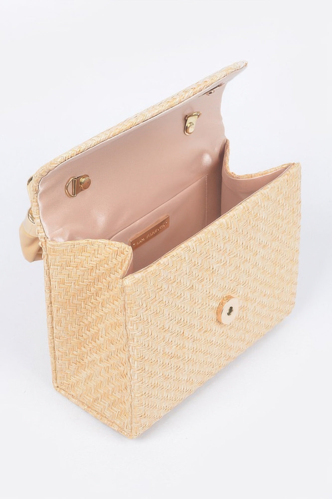 Faux Straw Top Handle Flap Bag - Tigbul's Variety Fashion Shop