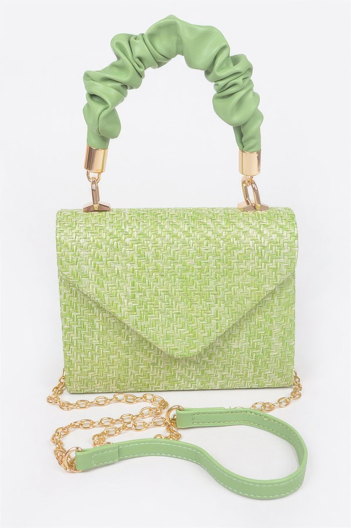 Faux Straw Top Handle Flap Bag - Tigbul's Variety Fashion Shop