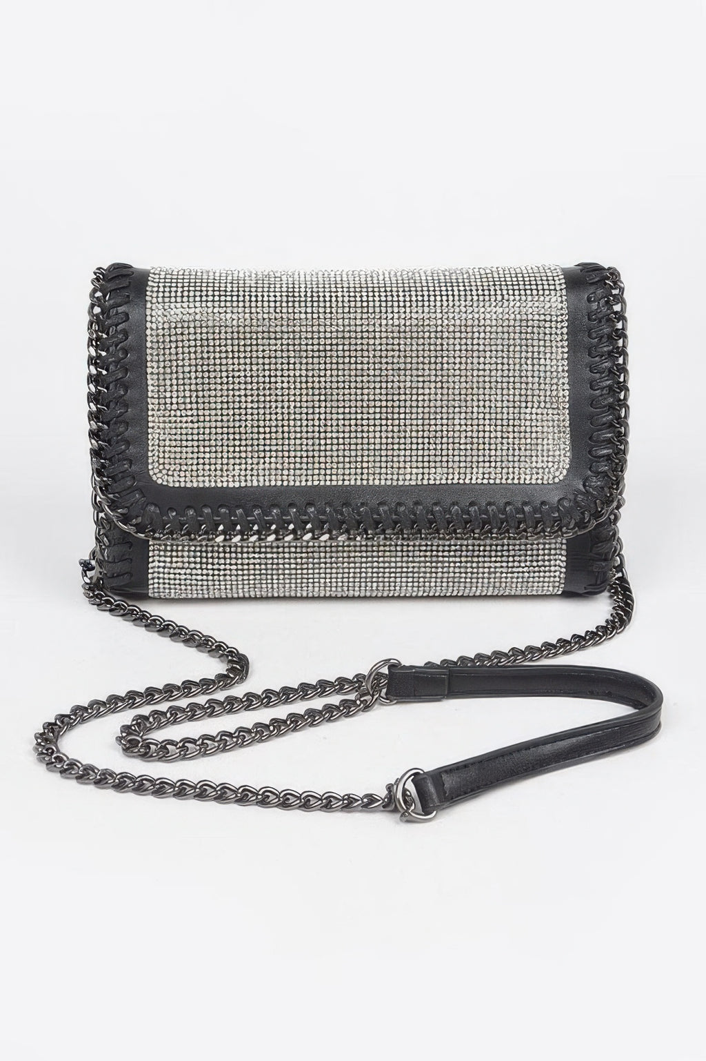 Multi Color Rhinestone Chain Braided Clutch - Tigbul's Variety Fashion Shop