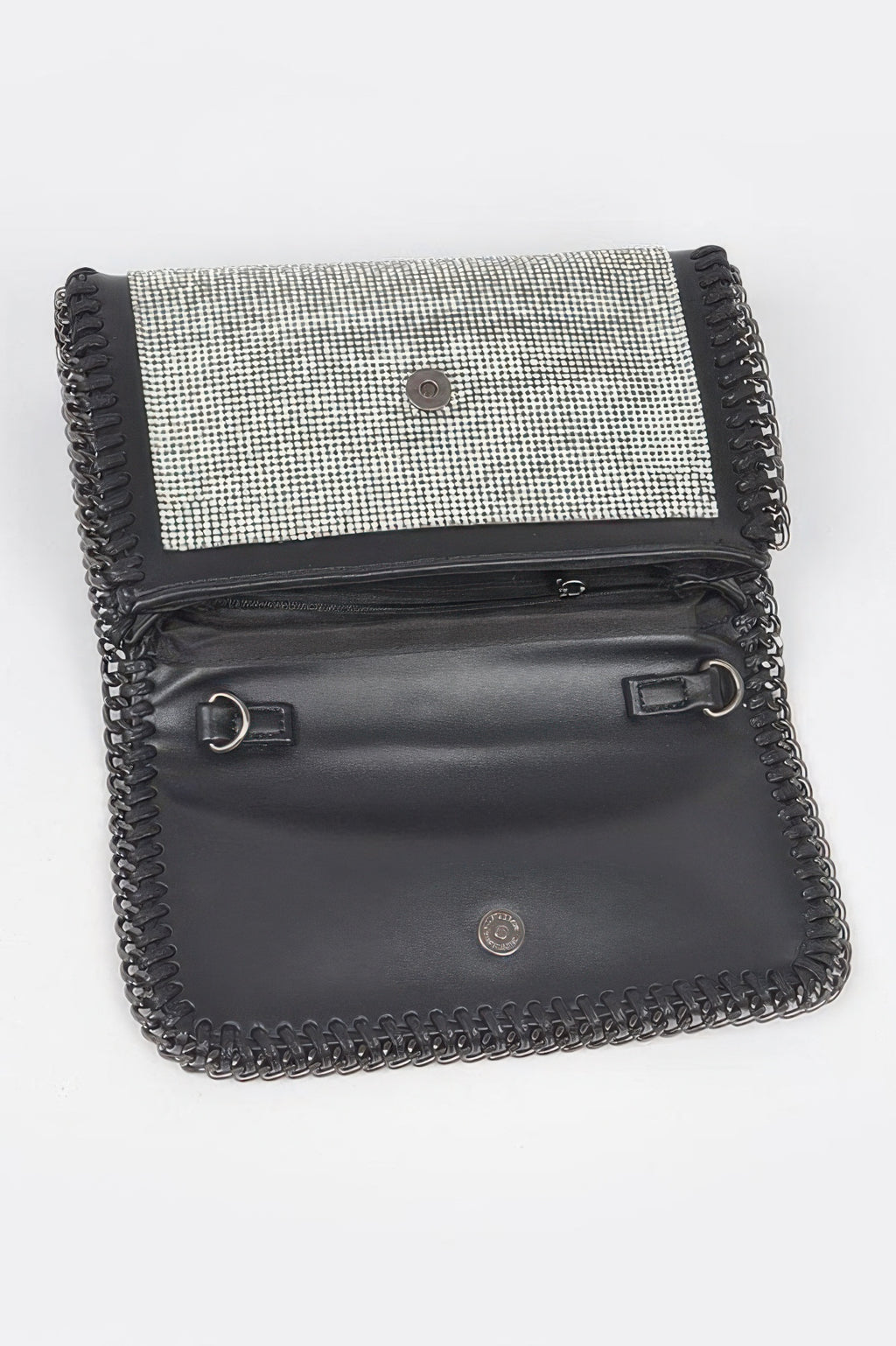 Multi Color Rhinestone Chain Braided Clutch - Tigbul's Variety Fashion Shop