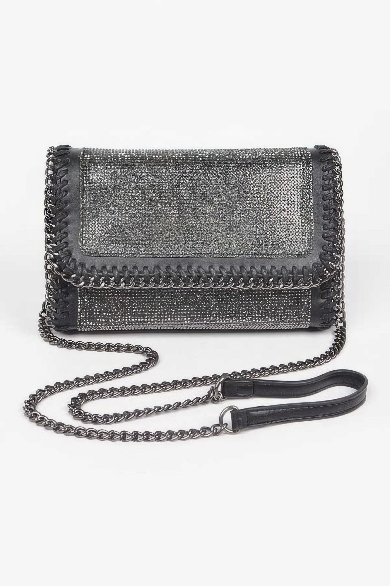 Multi Color Rhinestone Chain Braided Clutch - Tigbul's Variety Fashion Shop