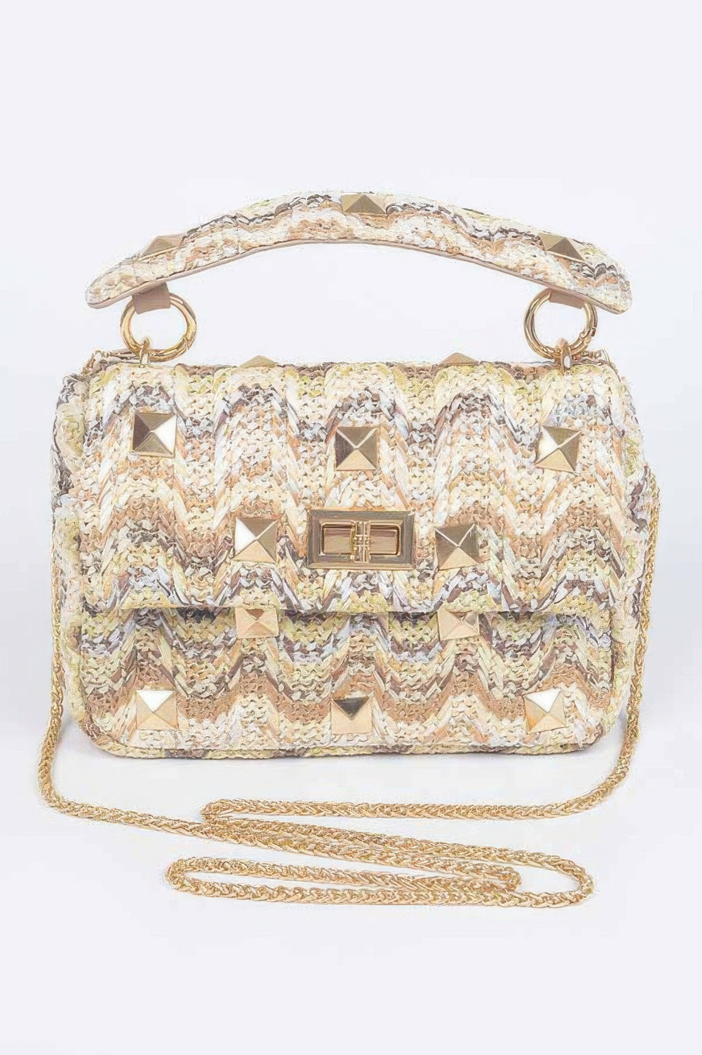 Faux Straw Flap Top Handle Bag - Tigbul's Variety Fashion Shop