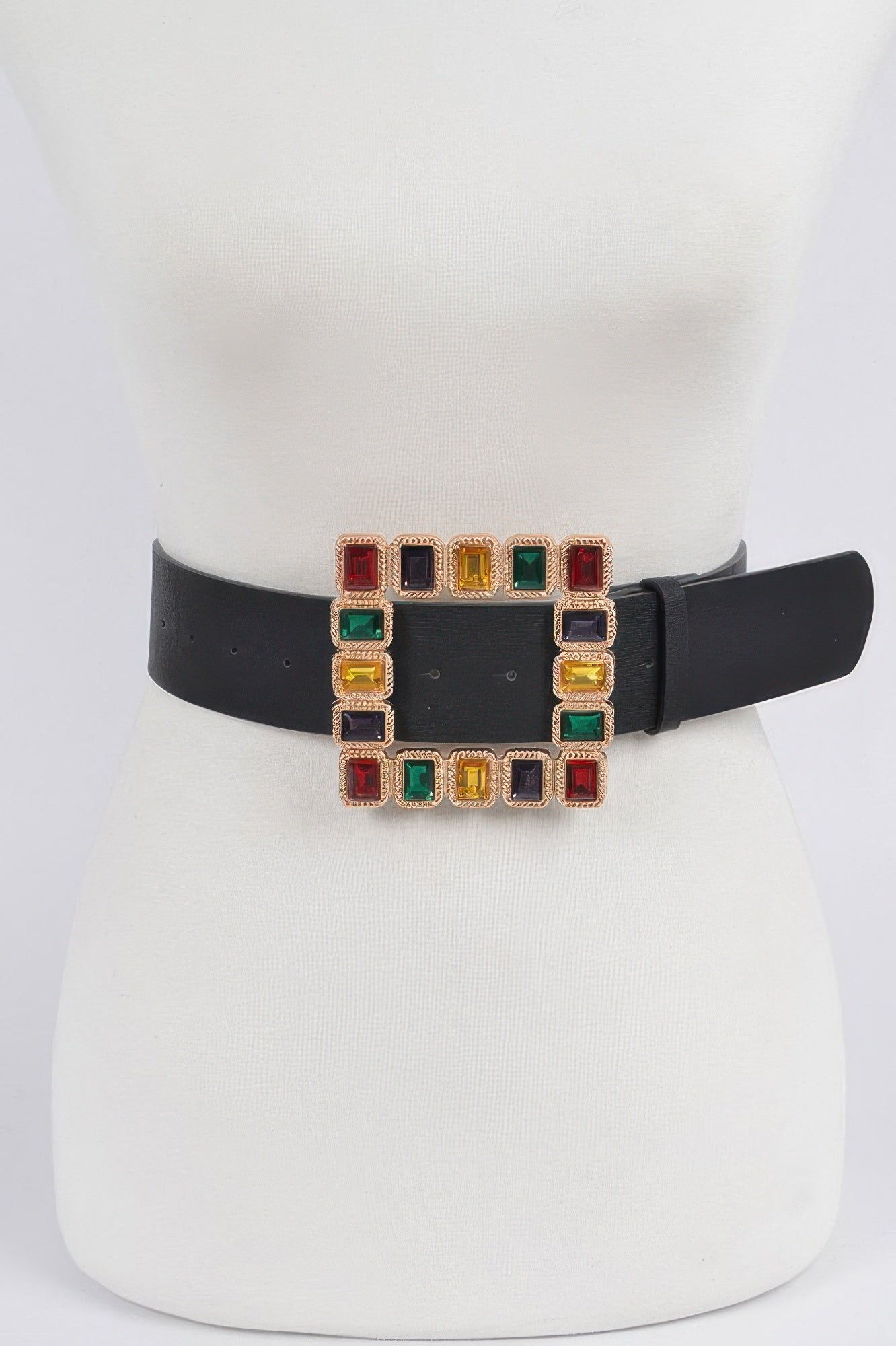 Rhinestone Gemstone Square Plus Size Belt - Tigbul's Variety Fashion Shop