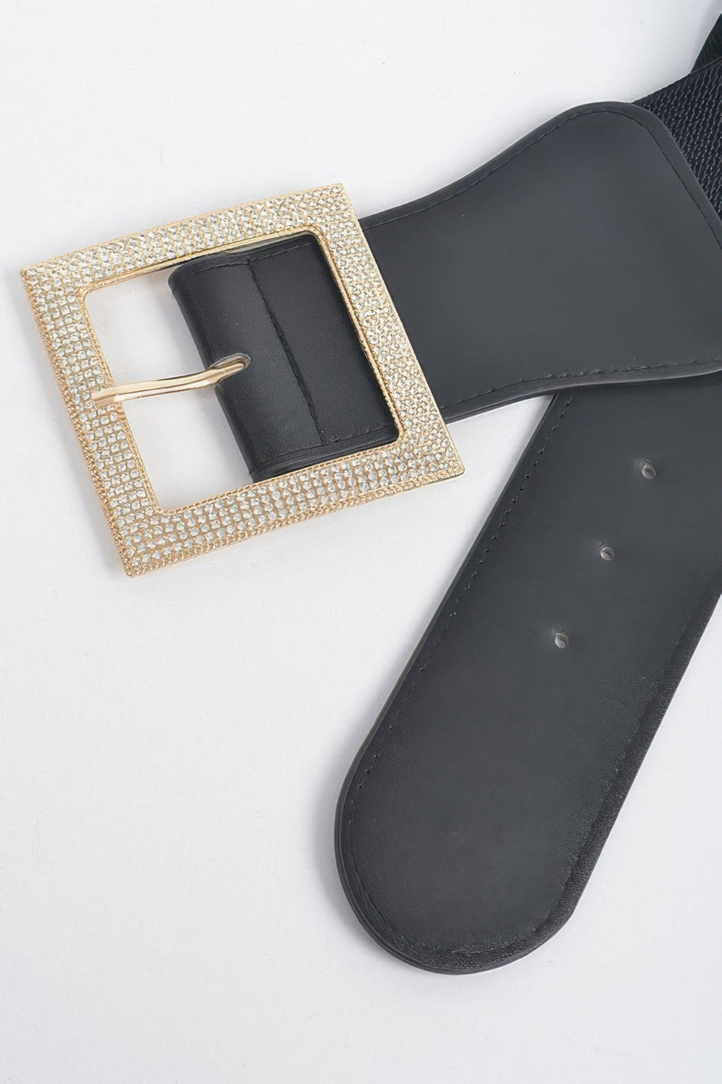 Rhinestone Buckle Elastic Belt - Tigbul's Variety Fashion Shop
