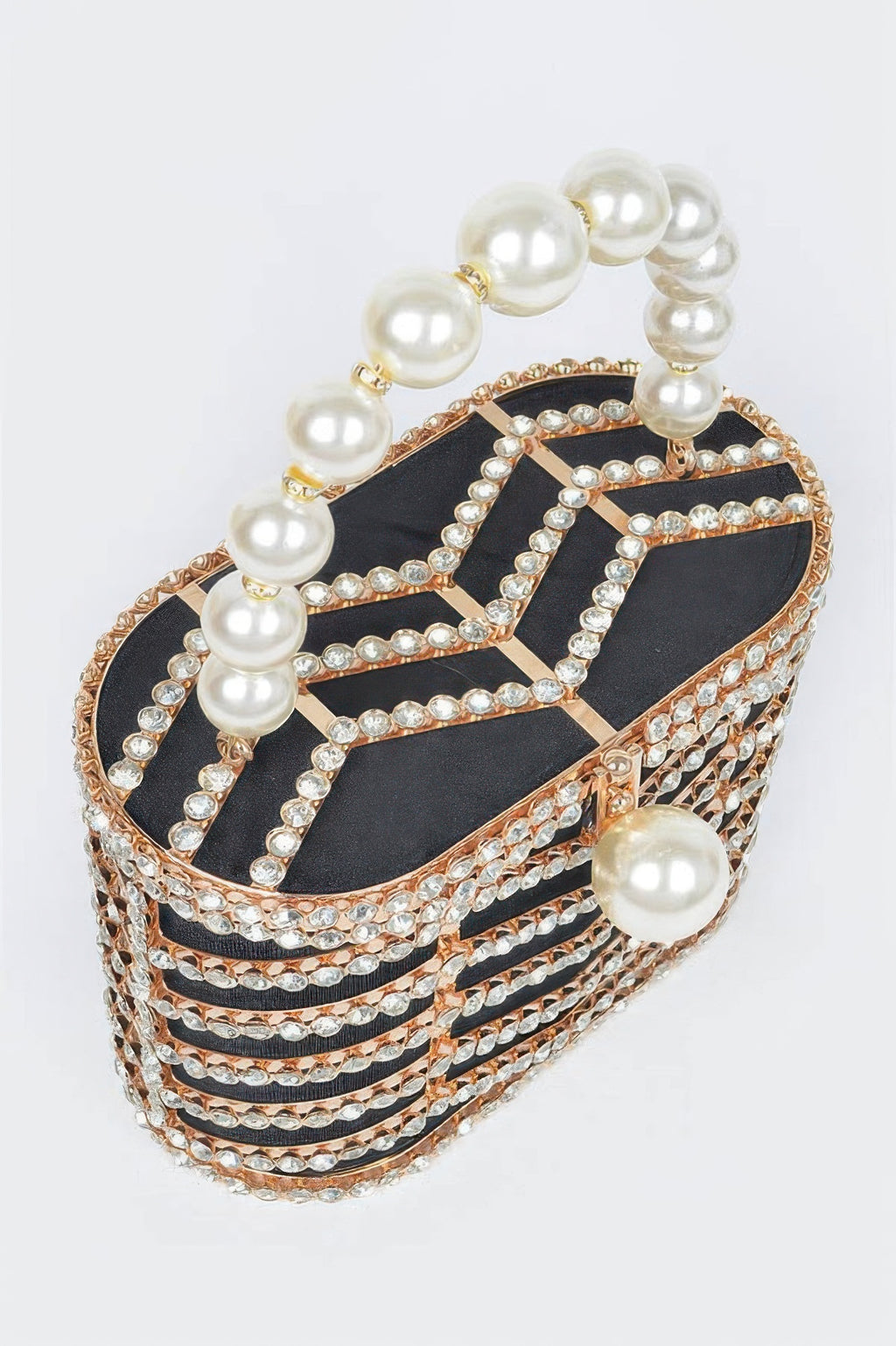 Rhinestone Metal Frame Clutch - Tigbul's Variety Fashion Shop