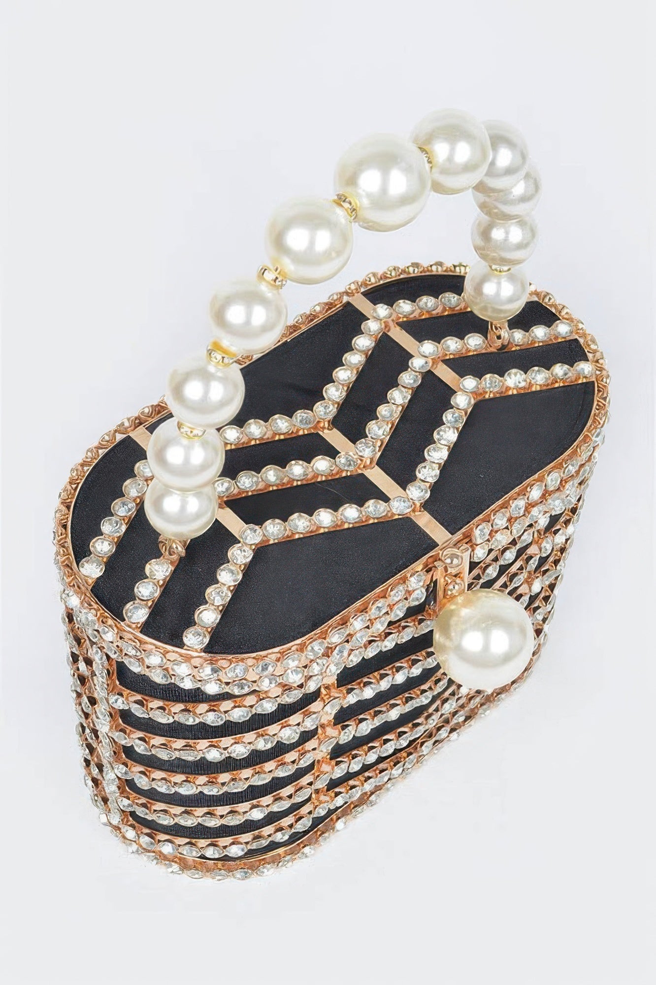 Rhinestone Metal Frame Clutch - Tigbul's Variety Fashion Shop
