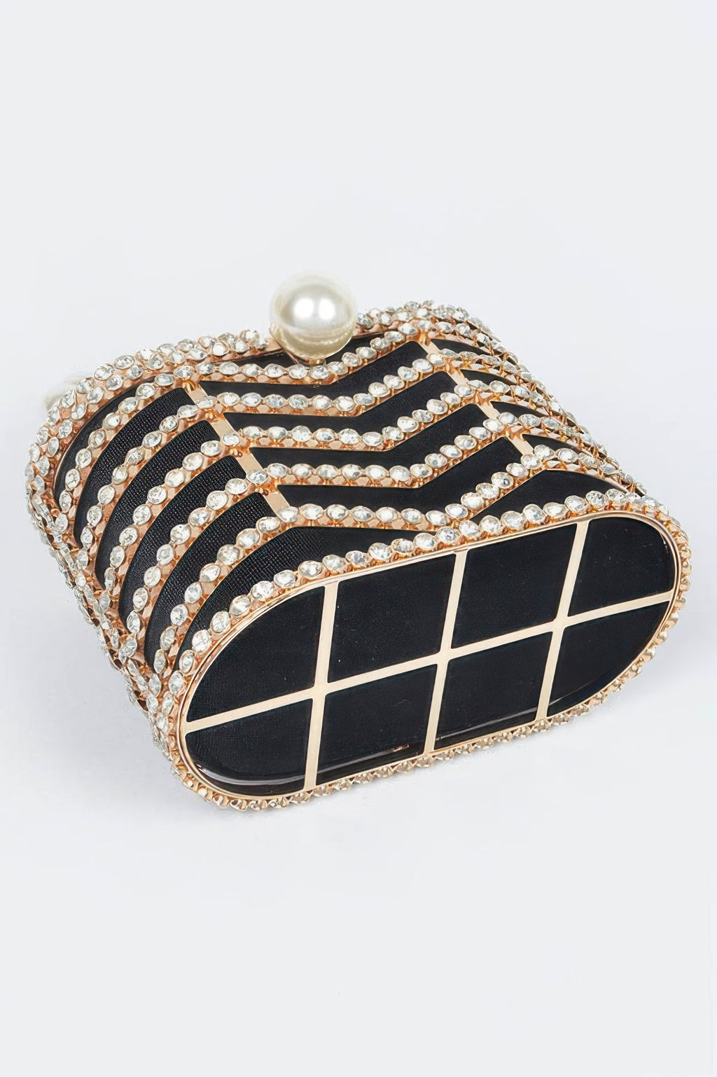 Rhinestone Metal Frame Clutch - Tigbul's Variety Fashion Shop