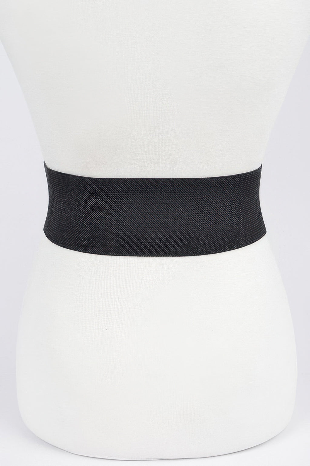 Schwarzer elastischer Gürtelbund aus Textil, Plus-Size, mittlere Breite
