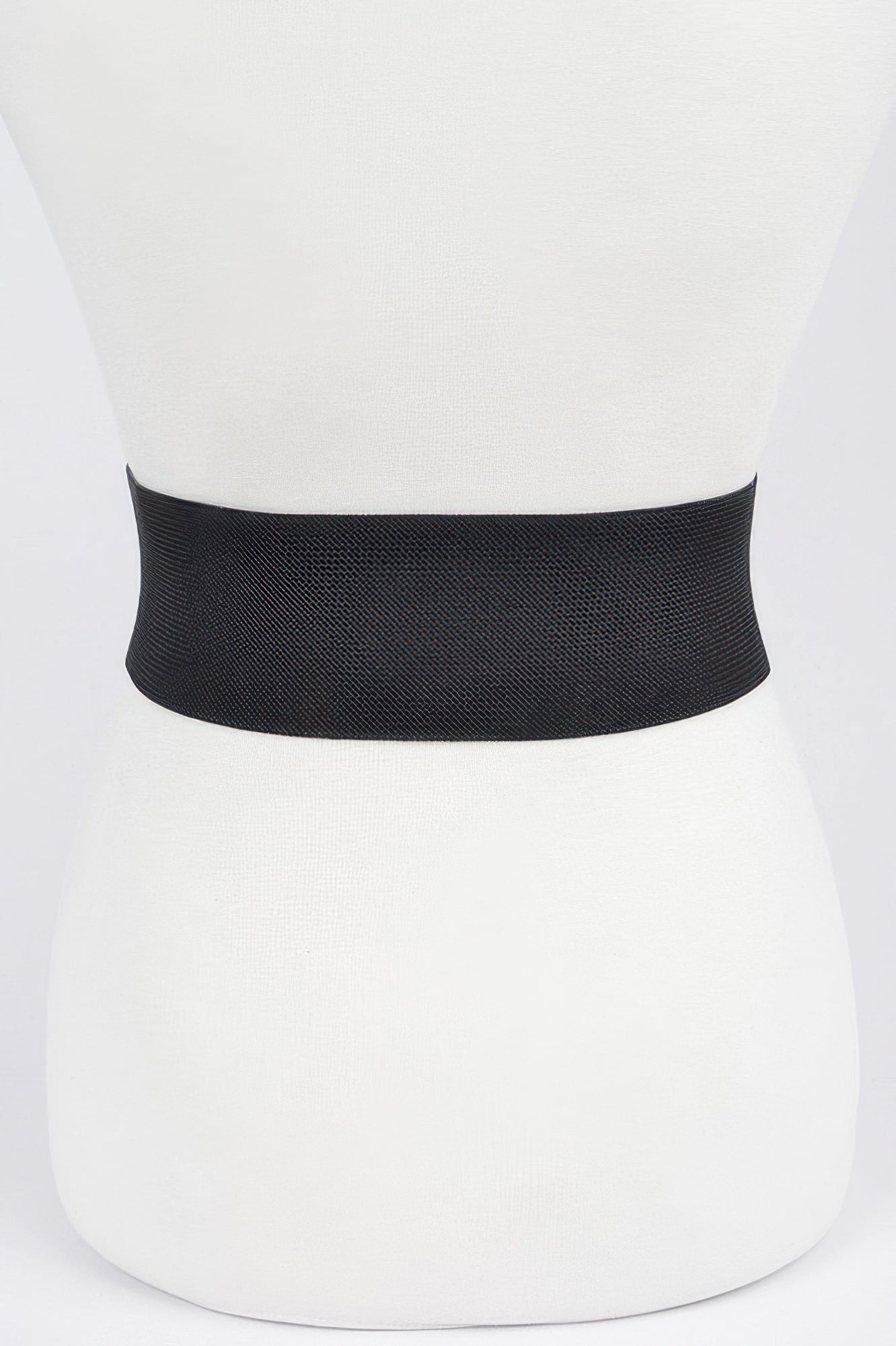 Schwarzer elastischer Gürtelbund aus Textil, Plus-Size, mittlere Breite