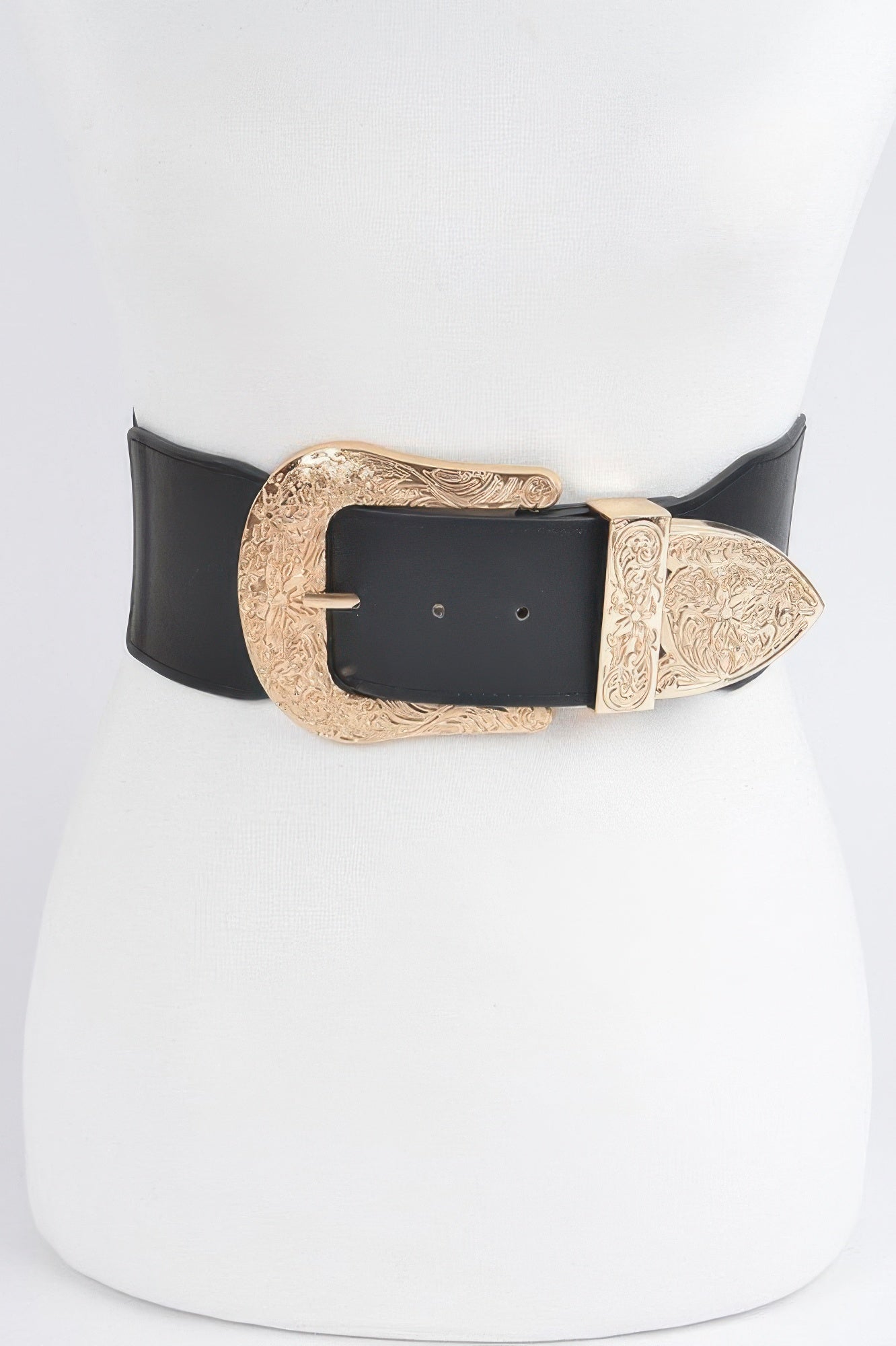 Wide Multi Metal Plus Size Elastic Belt - Tigbul's Variety Fashion Shop