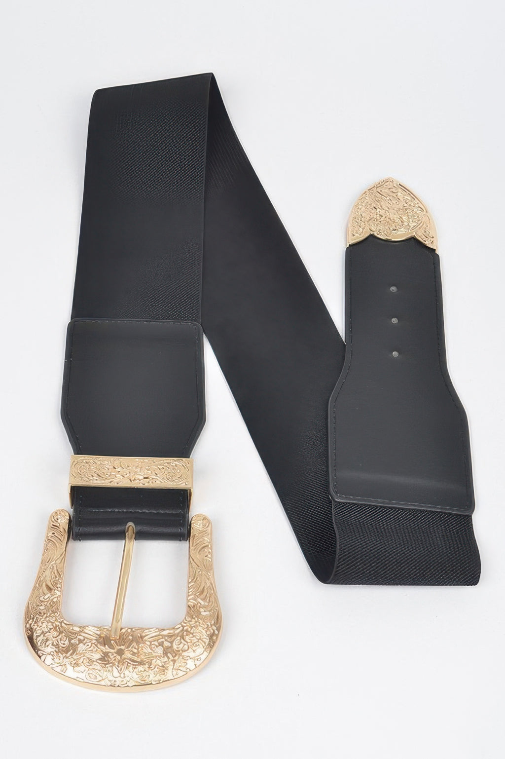 Wide Multi Metal Plus Size Elastic Belt - Tigbul's Variety Fashion Shop