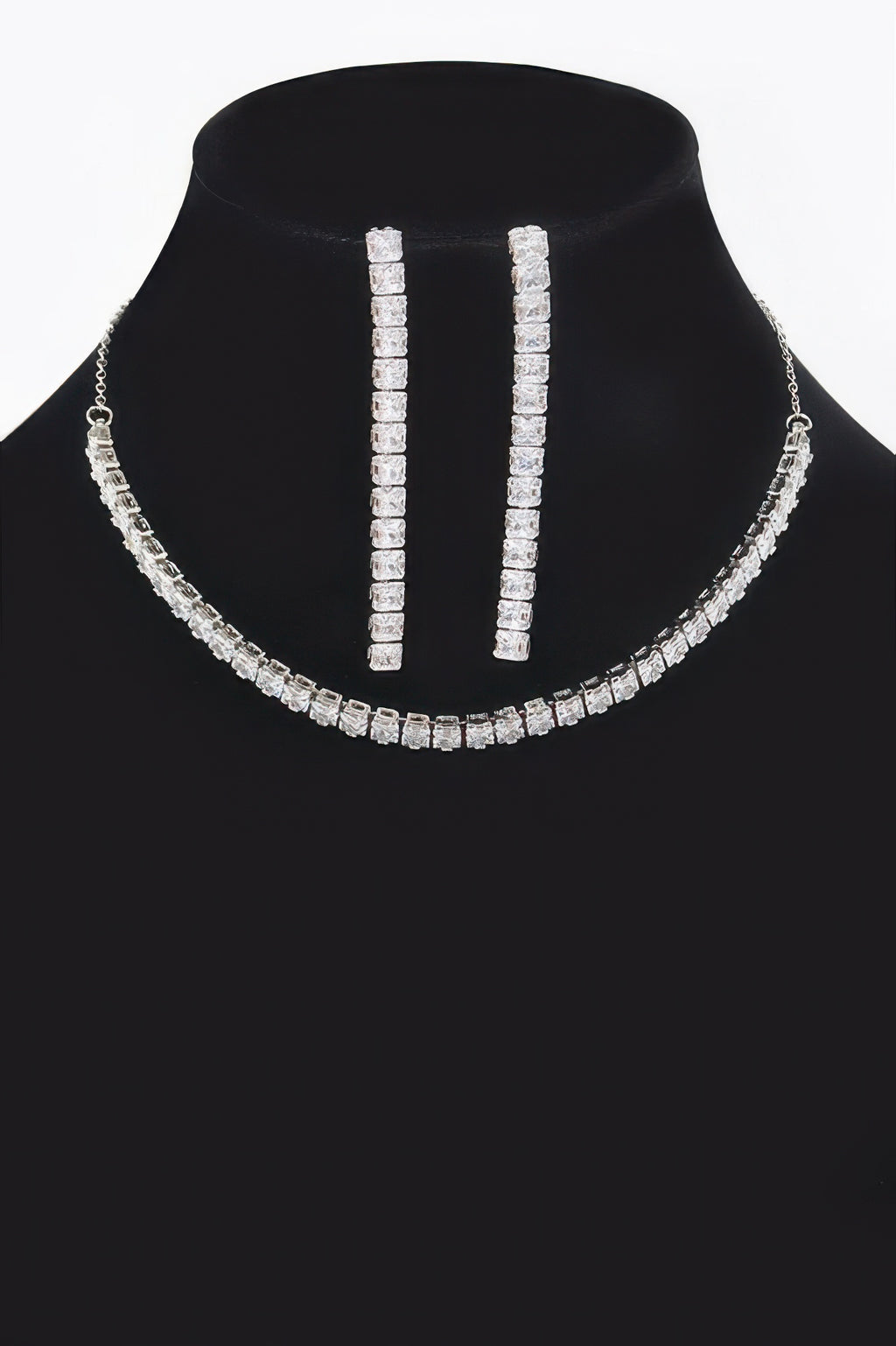 Rhinestone Choker W/earring - Tigbul's Variety Fashion Shop