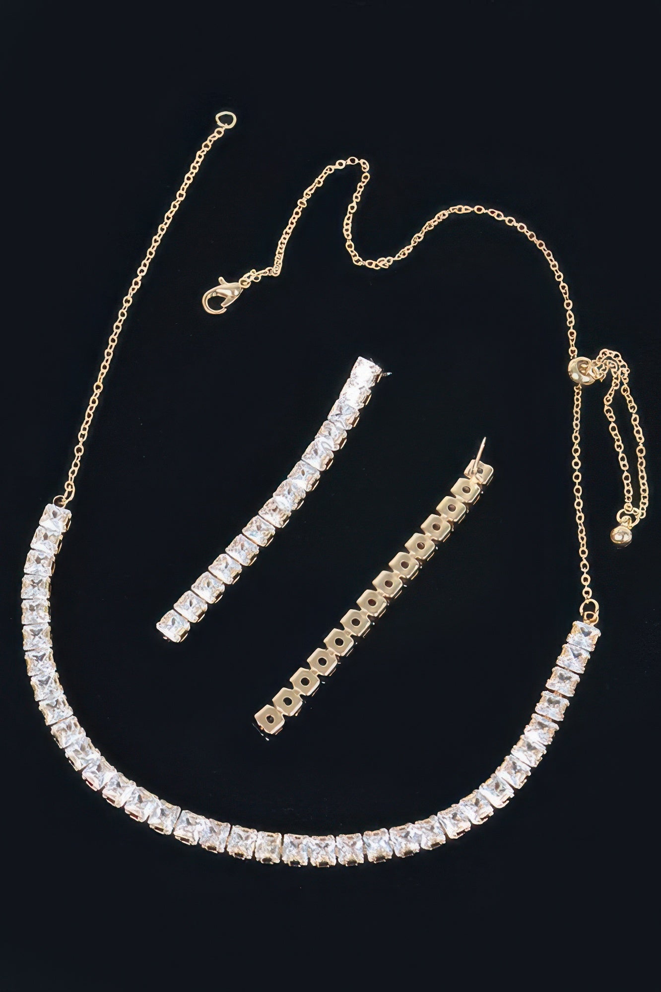 Rhinestone Choker W/earring - Tigbul's Variety Fashion Shop