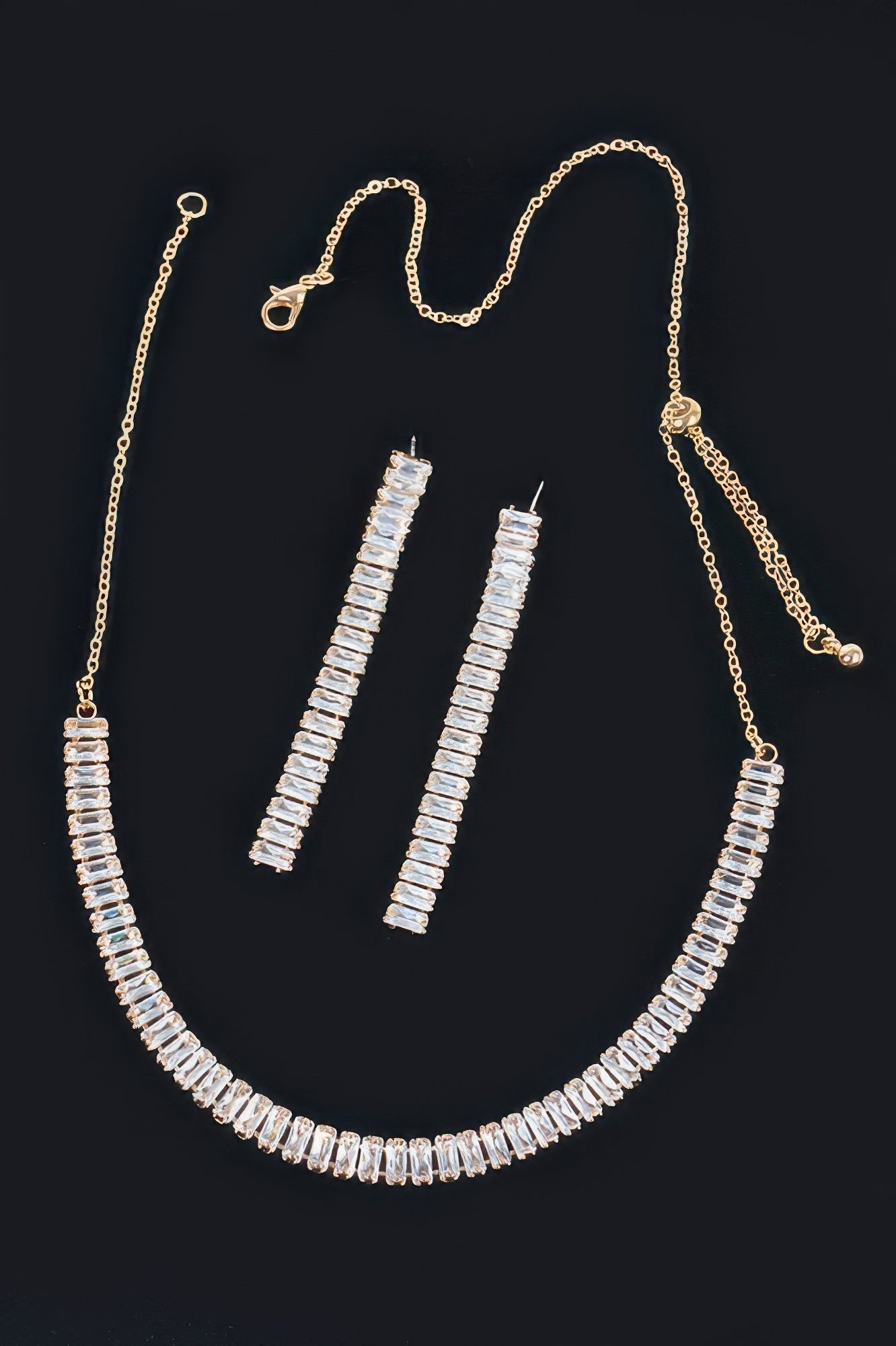 Rhinestone Choker W/earring - Tigbul's Variety Fashion Shop