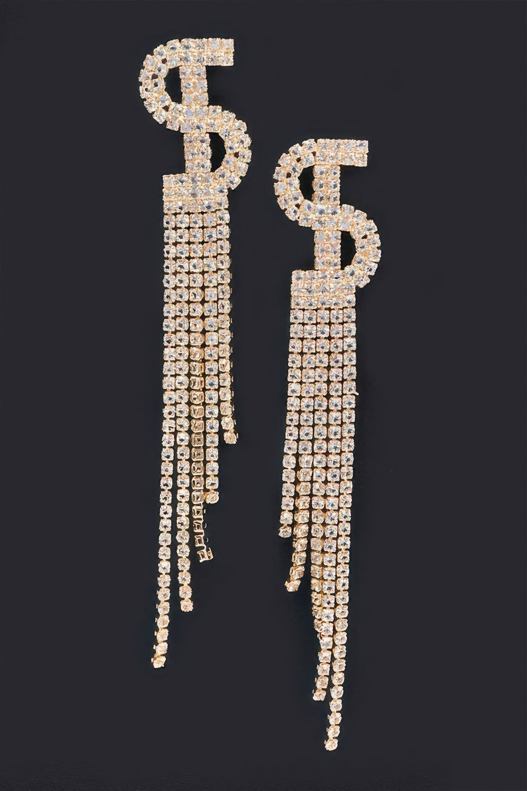 Rhinestone Tassel Earring - Tigbul's Variety Fashion Shop