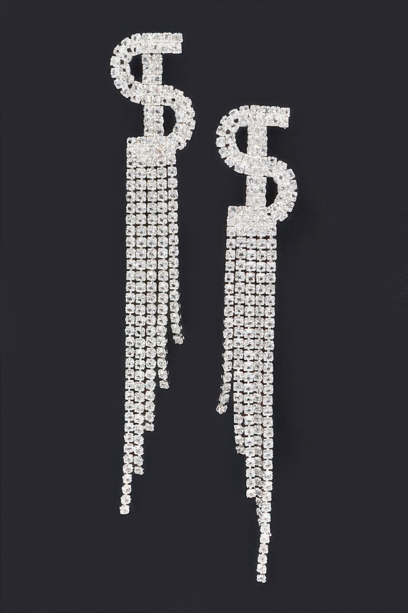 Rhinestone Tassel Earring - Tigbul's Variety Fashion Shop