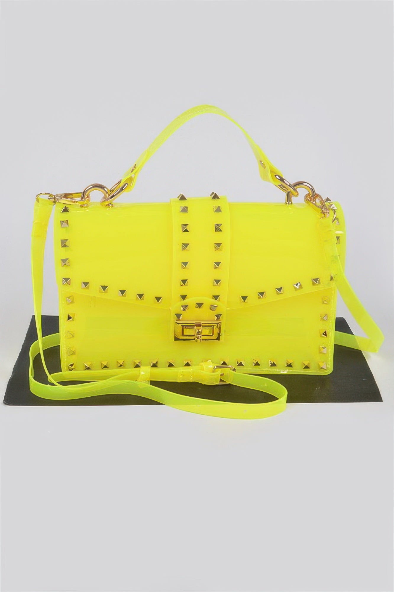 Studded Colorful Transparent Clutch - Tigbul's Variety Fashion Shop