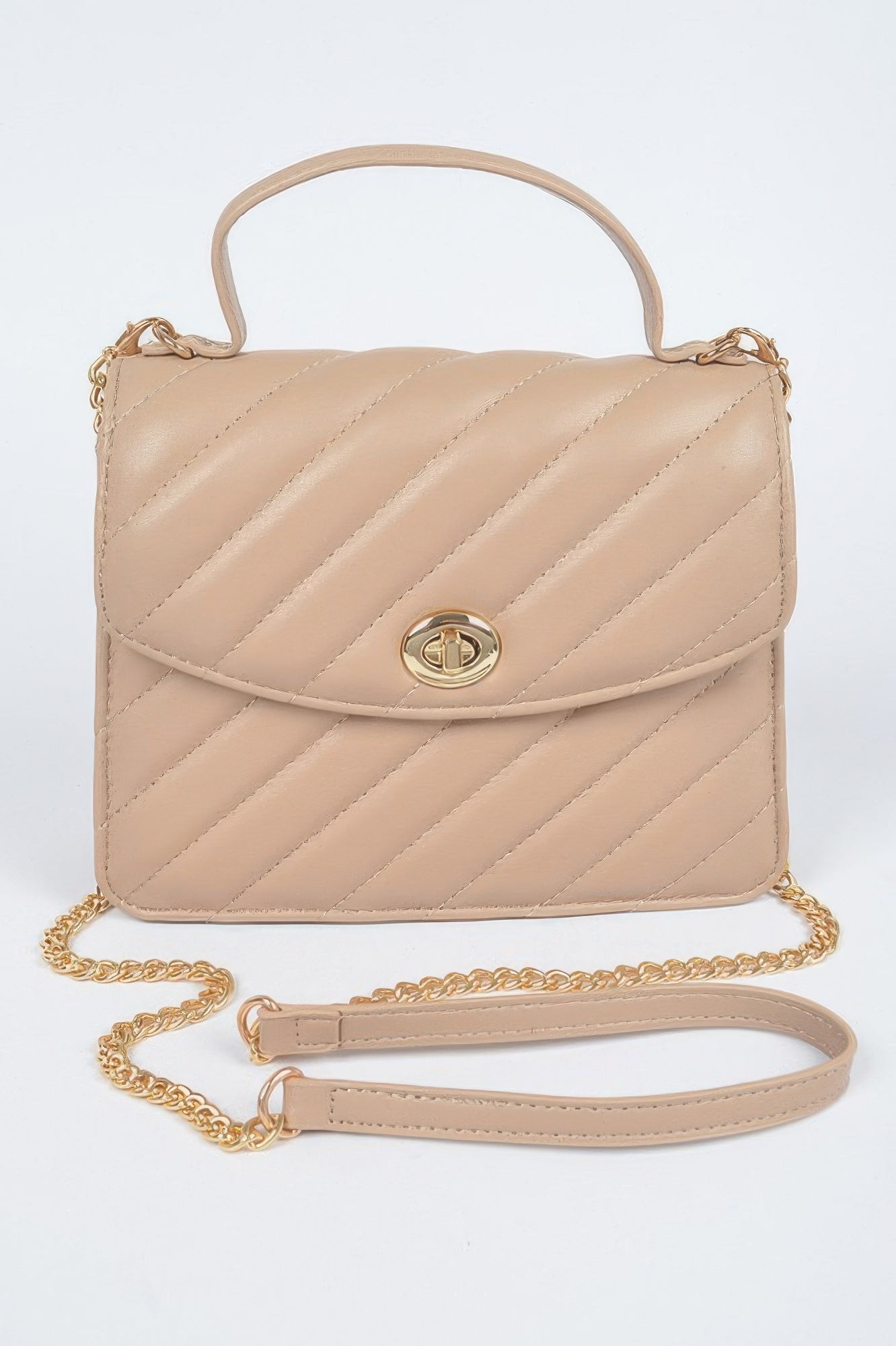 Quilted Top Handle Flap Bag - Tigbul's Variety Fashion Shop