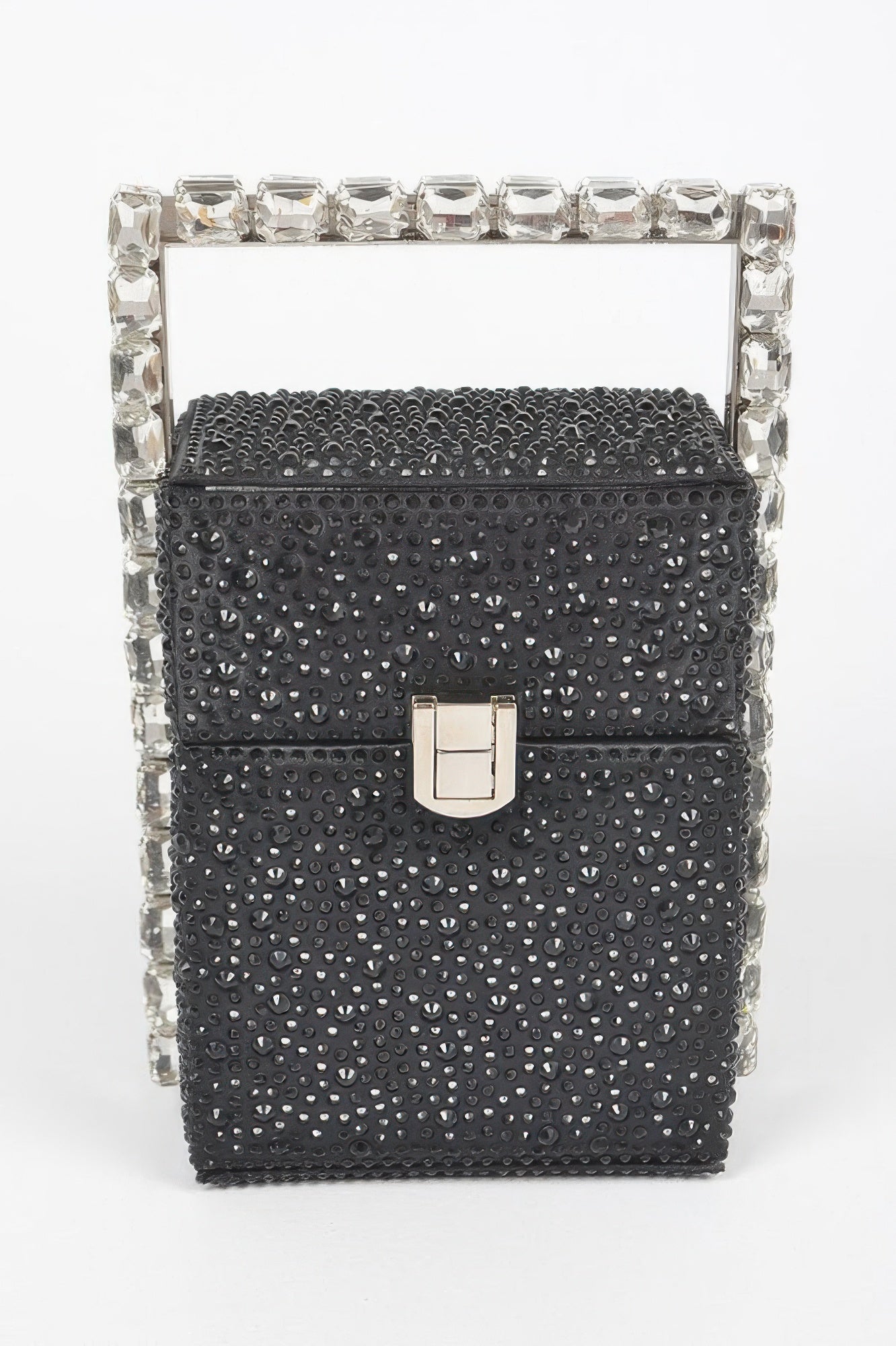 Rhinestone Handle Stoned Party Clutch - Tigbul's Variety Fashion Shop