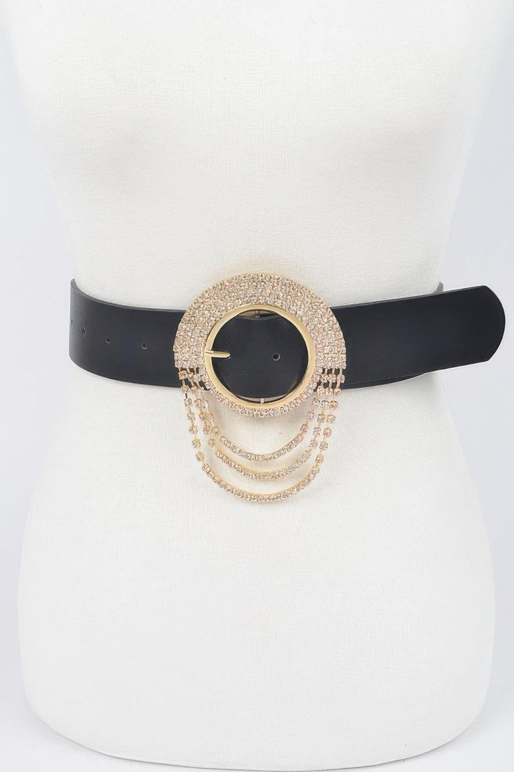 Rhinestone Round Buckle Plus Size Belt - Tigbul's Variety Fashion Shop