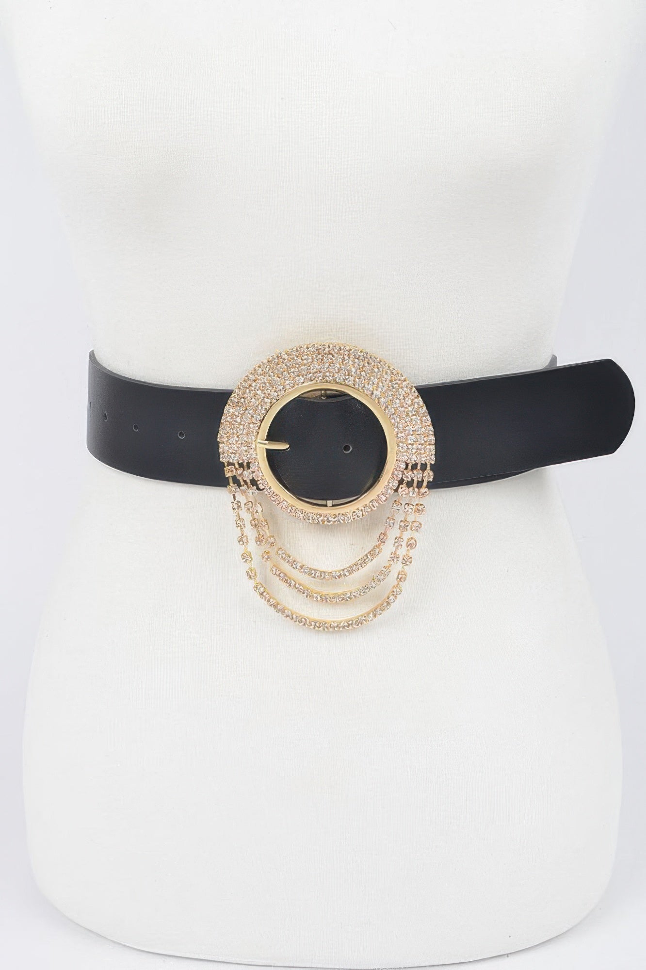 Rhinestone Round Buckle Plus Size Belt - Tigbul's Variety Fashion Shop