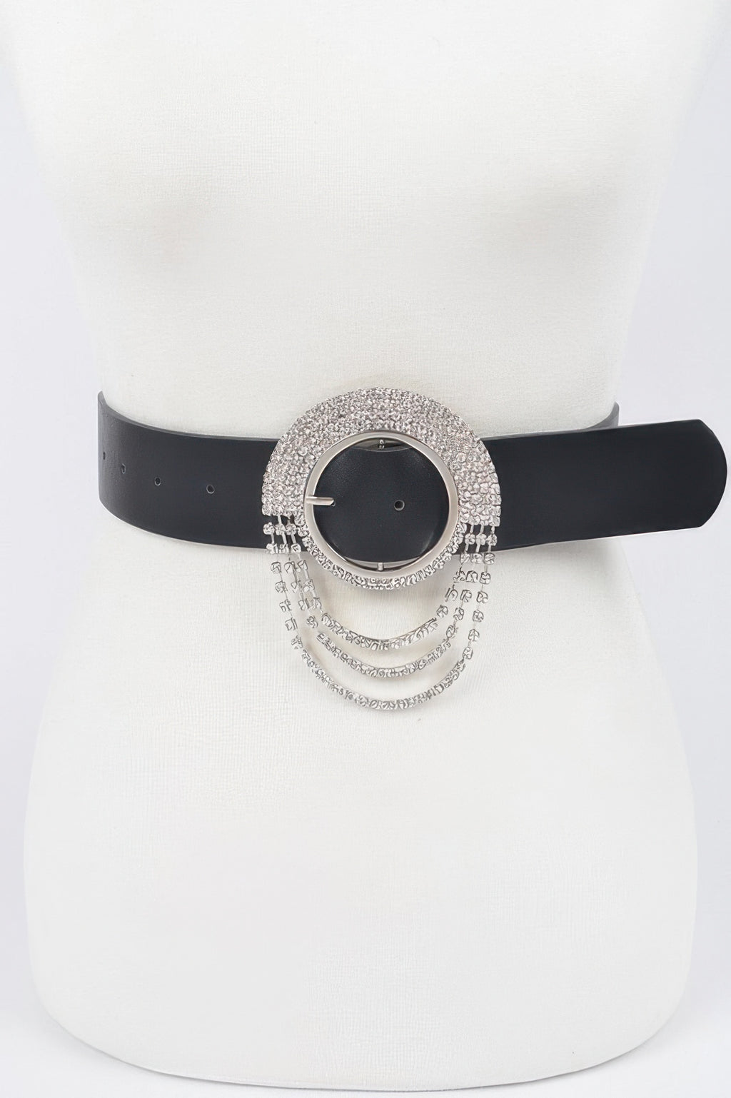 Rhinestone Round Buckle Plus Size Belt - Tigbul's Variety Fashion Shop