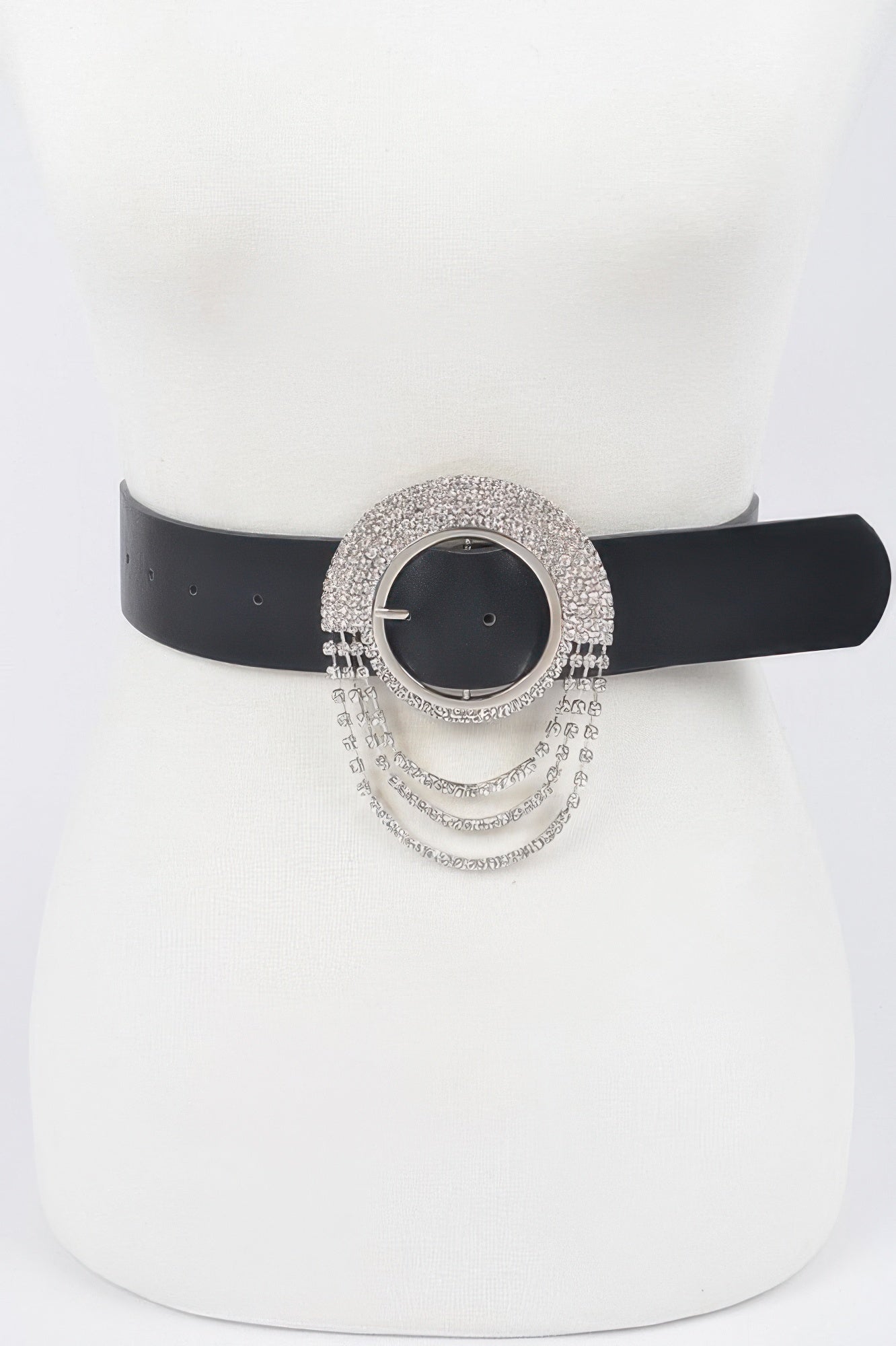 Rhinestone Round Buckle Plus Size Belt - Tigbul's Variety Fashion Shop