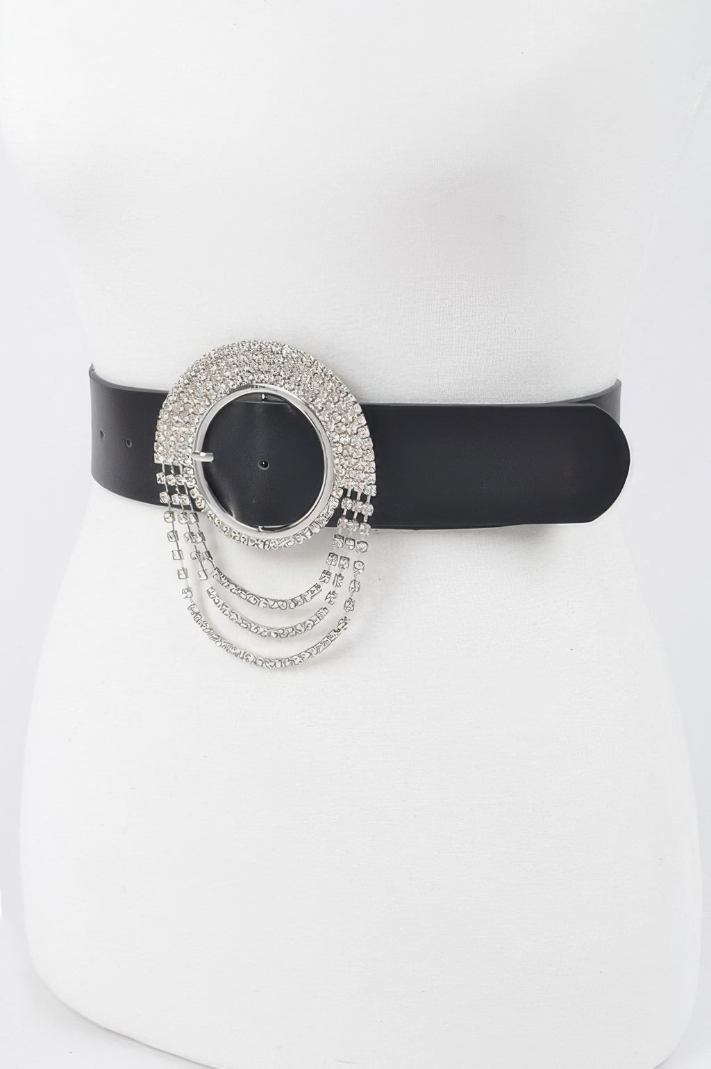 Rhinestone Round Buckle Plus Size Belt - Tigbul's Variety Fashion Shop