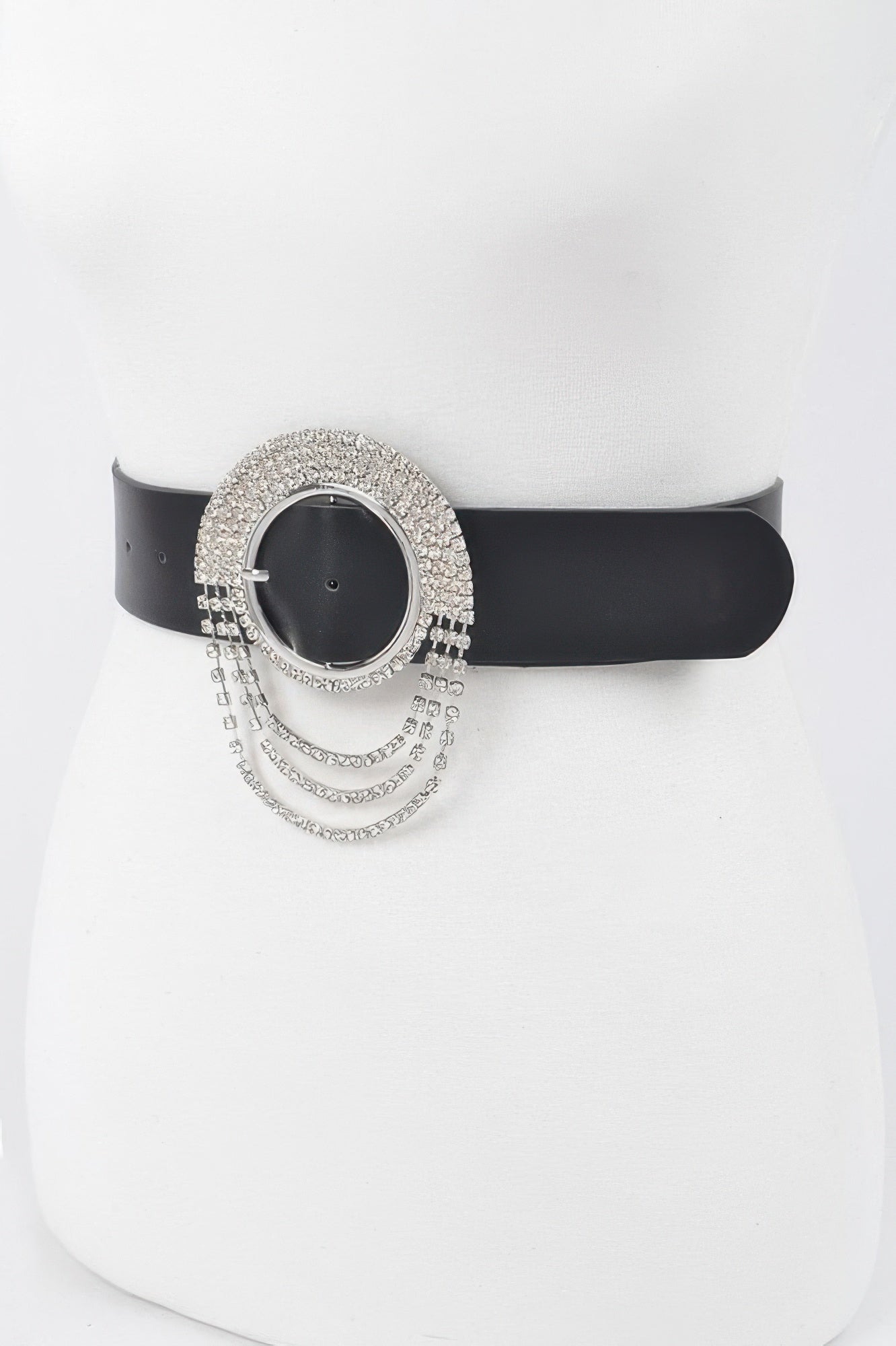 Rhinestone Round Buckle Plus Size Belt - Tigbul's Variety Fashion Shop