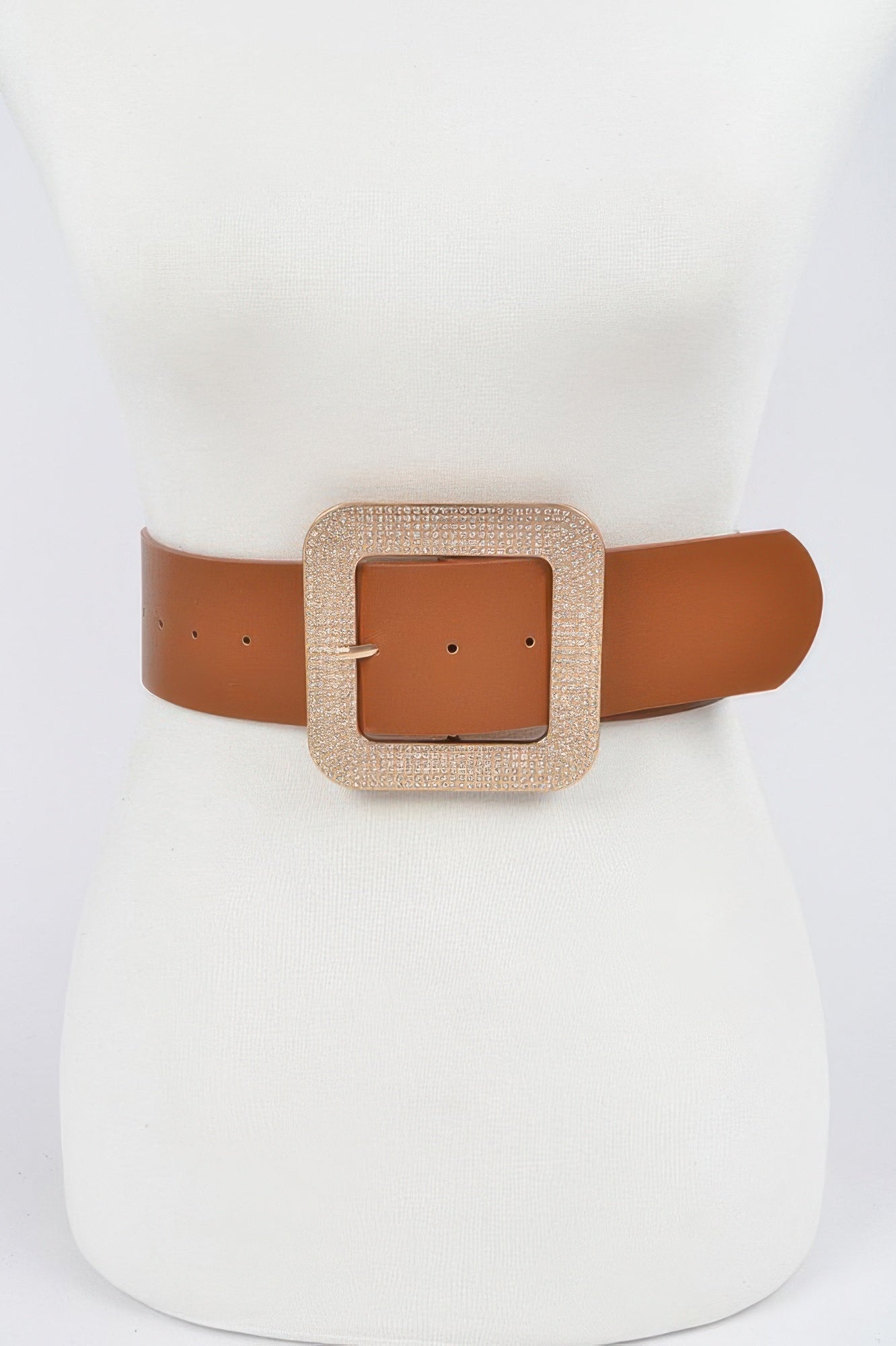 Rhinestone Square Buckle Plus Size Belt - Tigbul's Variety Fashion Shop